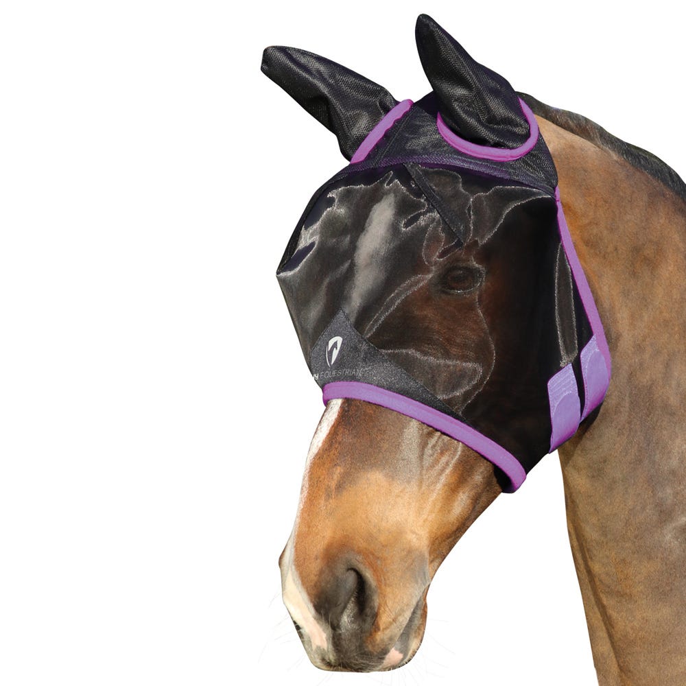 Hy Equestrian Mesh Half Mask with Ears - Nags Essentials