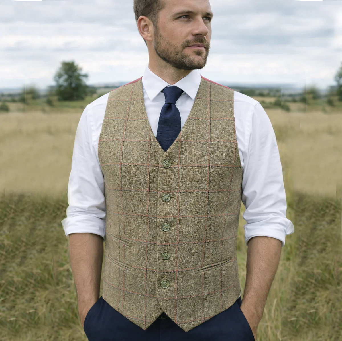 Mens Launton Tweed Classic Waistcoat