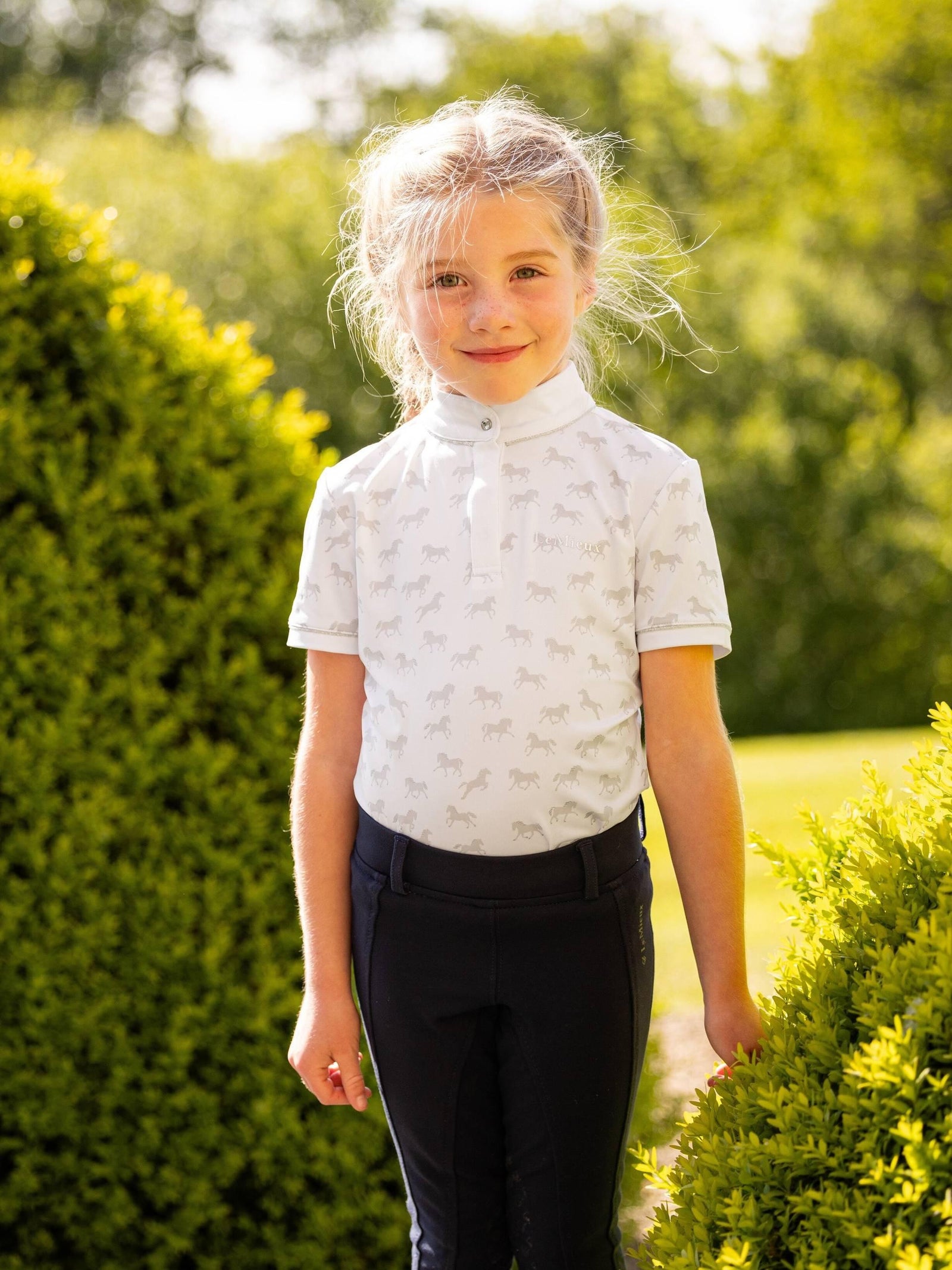 LeMieux Mini Bella Show Shirt - White/Ponies