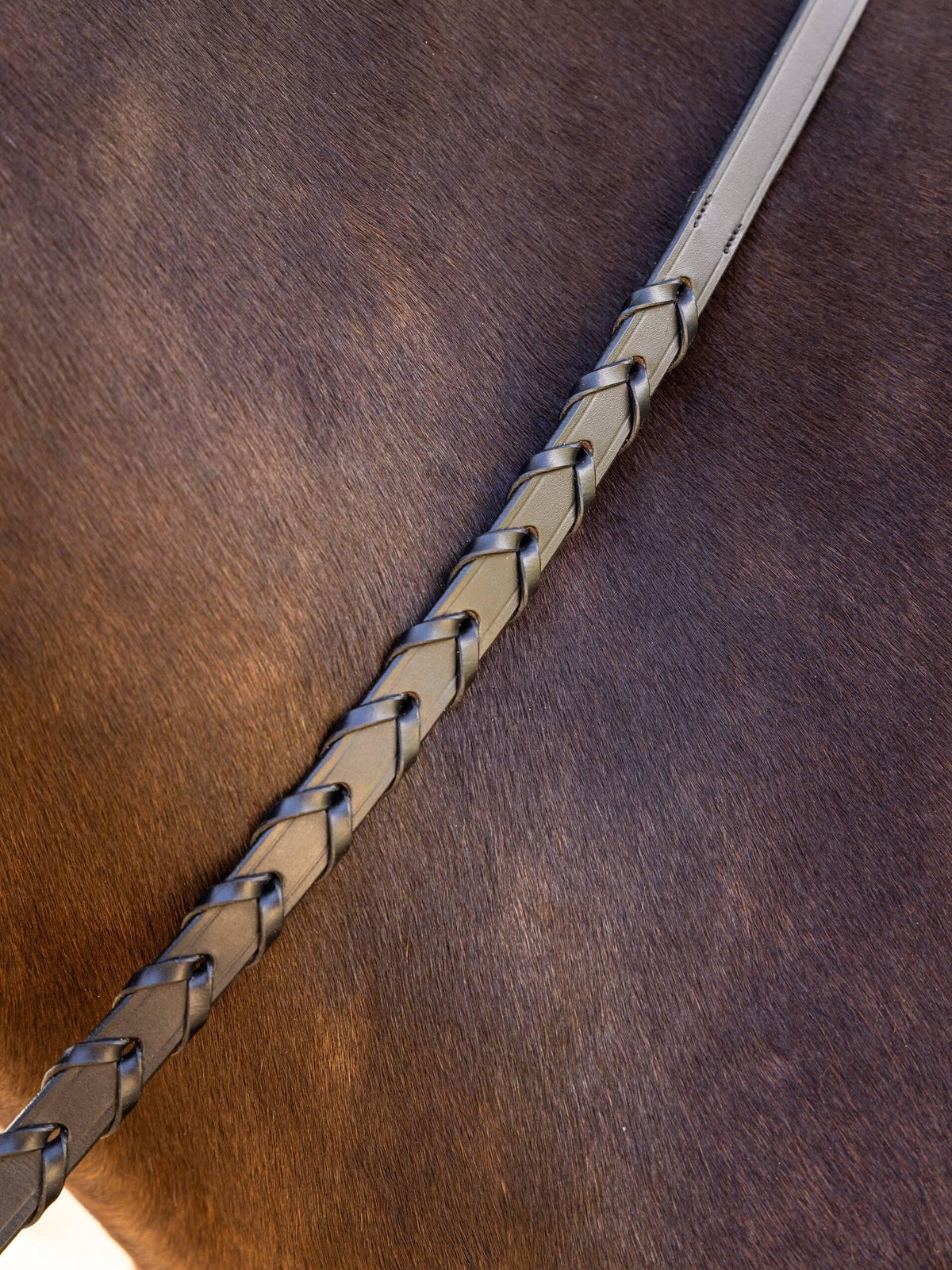 LeMieux Leather Laced Reins Brown/Silver