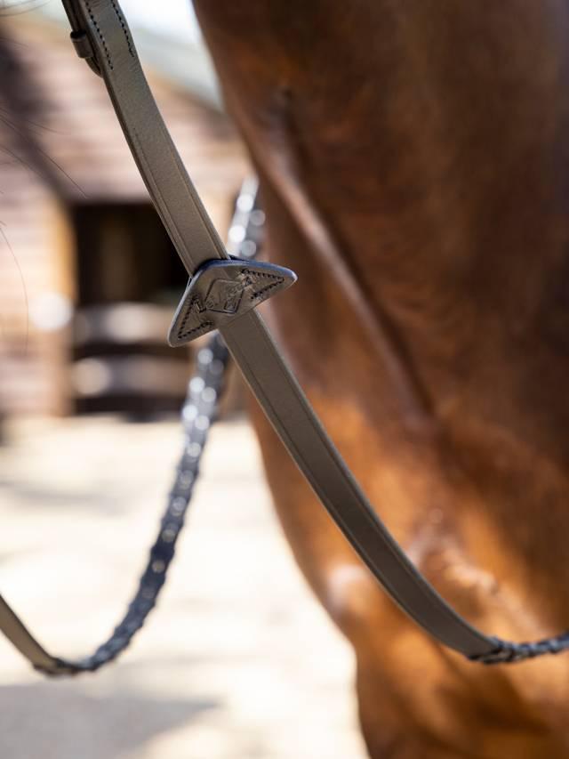 LeMieux Leather Laced Reins Brown/Silver