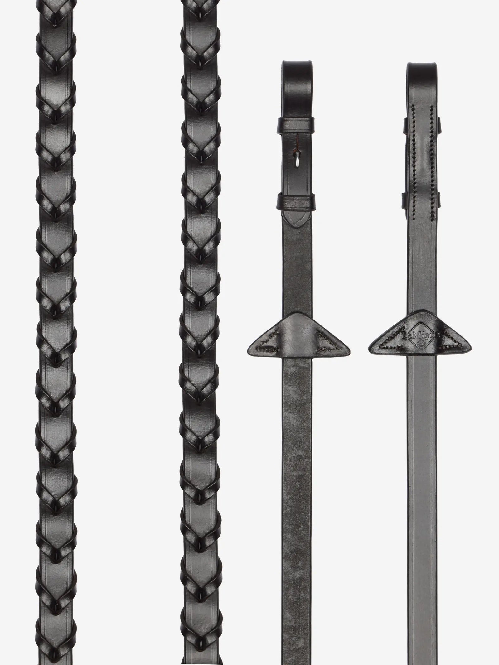 LeMieux Leather Laced Reins Brown/Silver