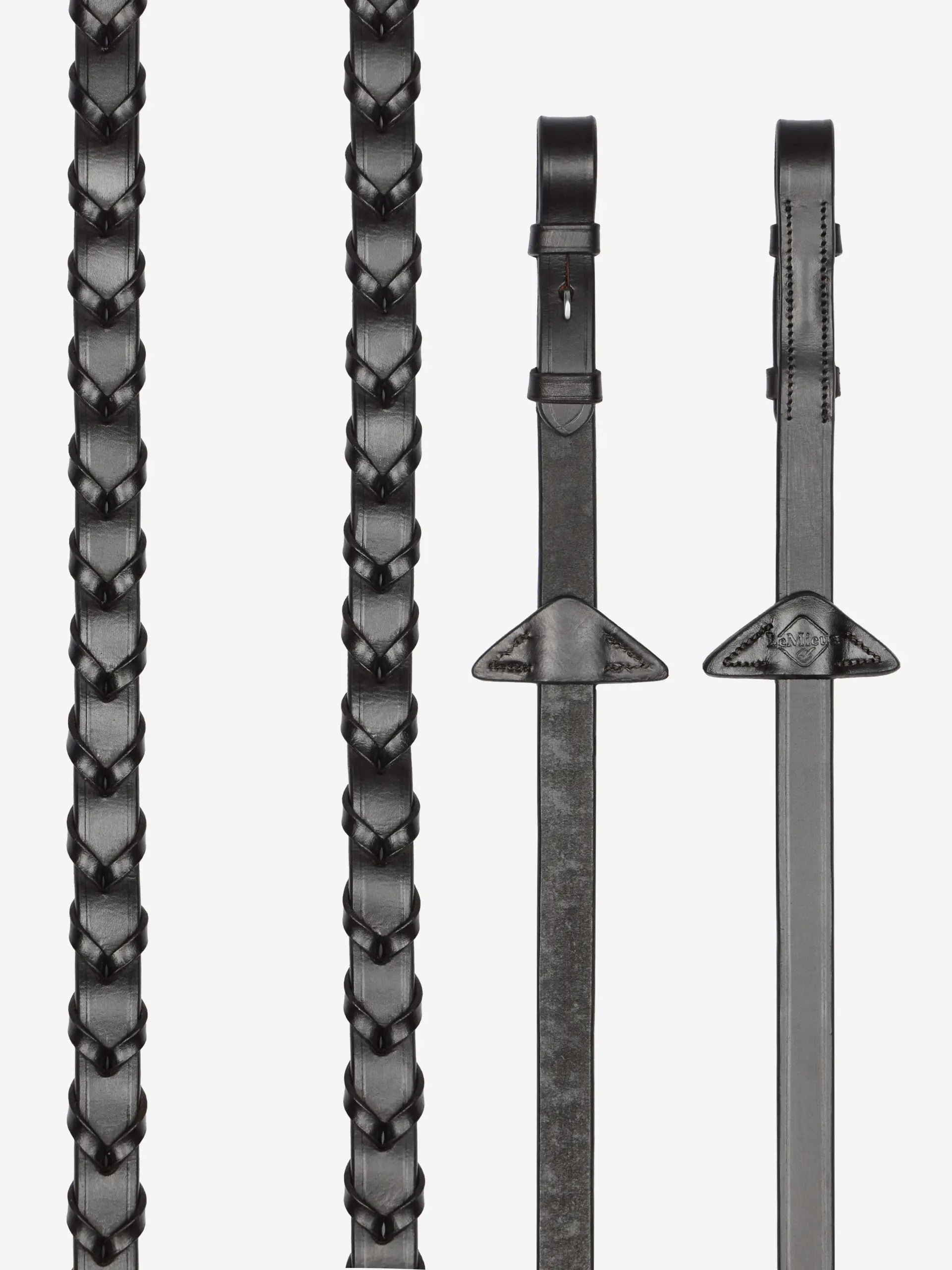 LeMieux Leather Laced Reins Brown/Silver