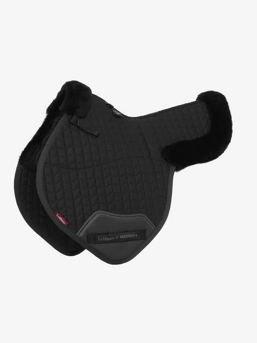 LeMieux Merino+ Half Lined Close Contact Numnah - Black-Black