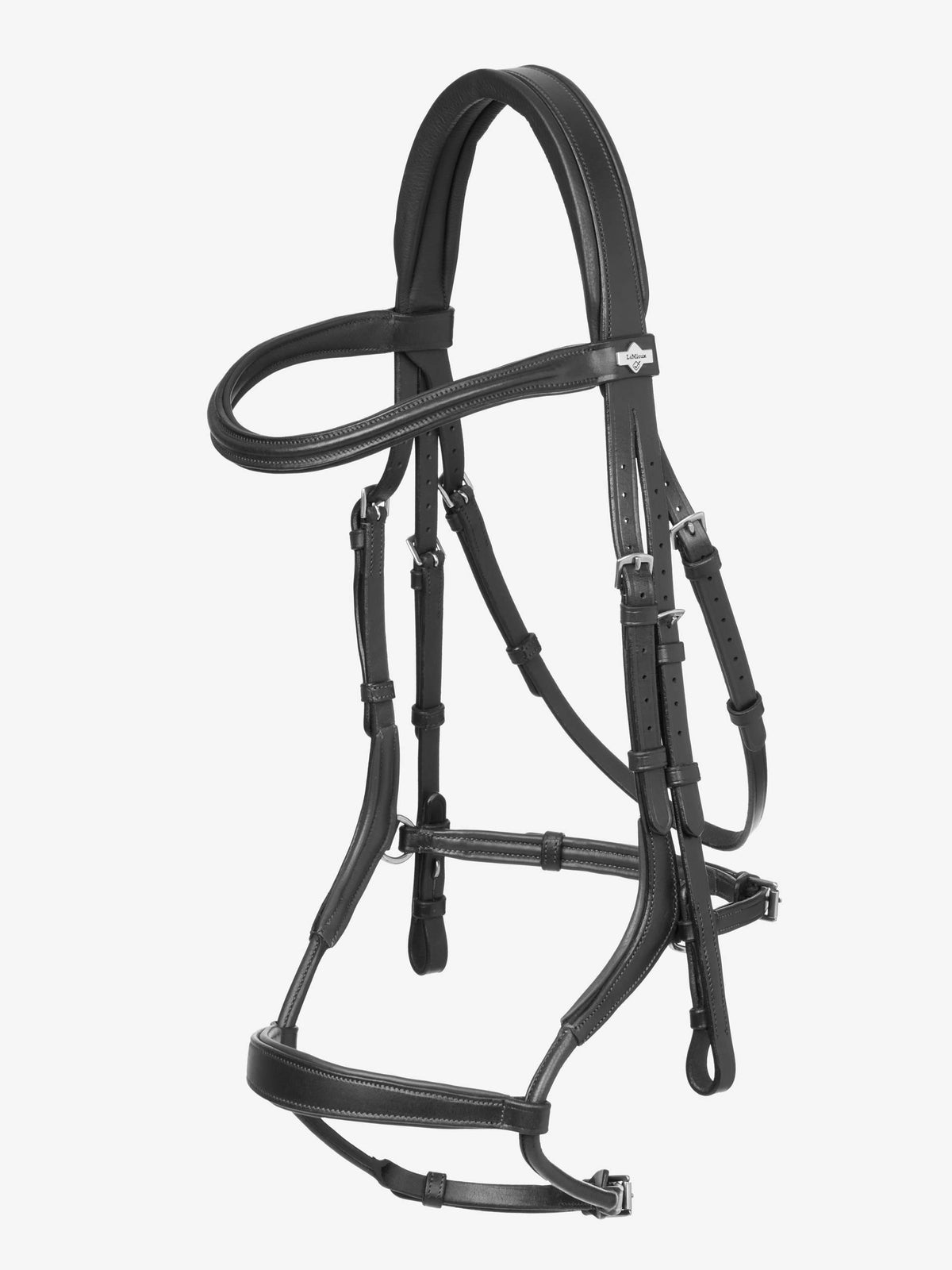 LeMieux Arika Adjustable Anatomic Noseband Bridle - Black/Silver