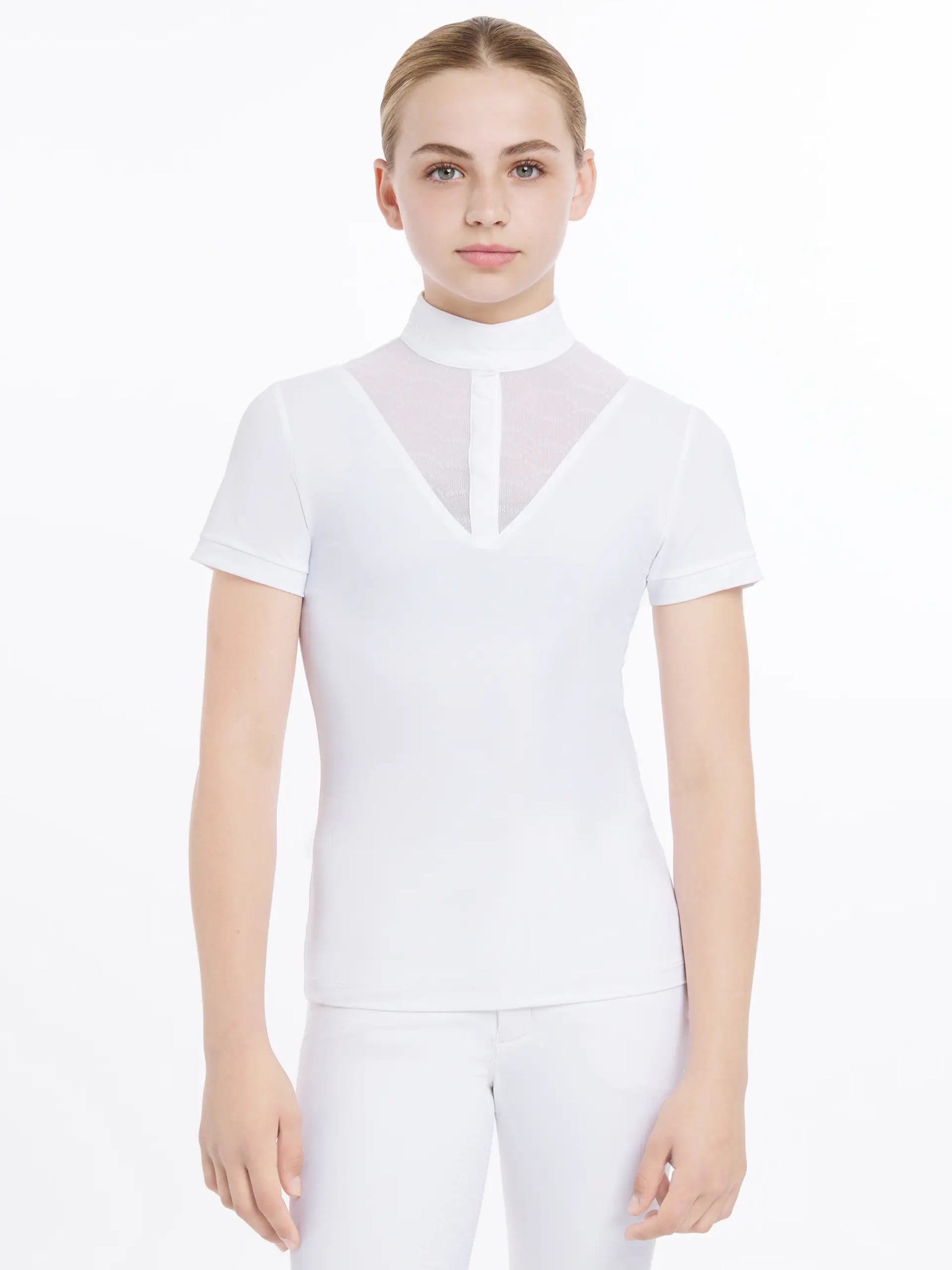 LeMieux Young Rider Eva Short Sleeve Show Shirt - White