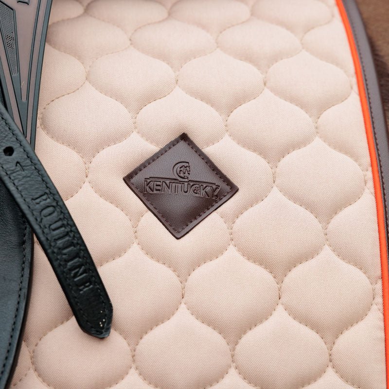 Kentucky Saddle Pad Onion Quilt Neon Leather Dressage - Nags Essentials