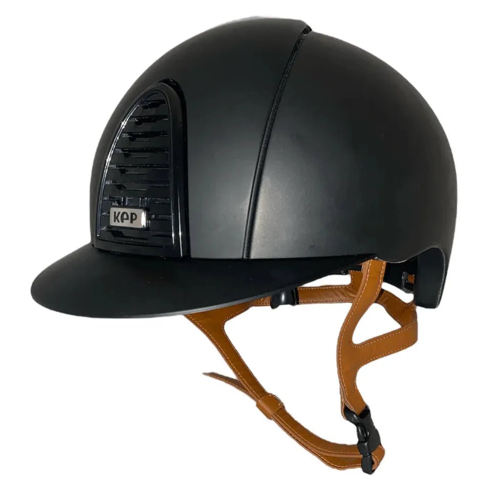 KEP Cromo 2.0 Matt Black with Tan Harness Polo Peak - Nags Essentials