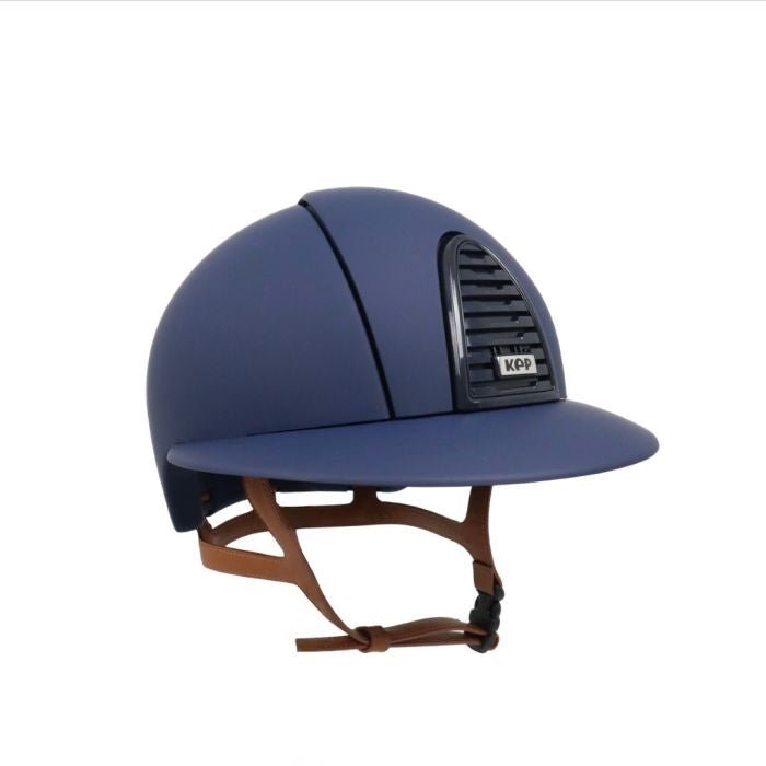 KEP Cromo 2.0 Matt Navy with Tan Harness Polo Peak - Nags Essentials