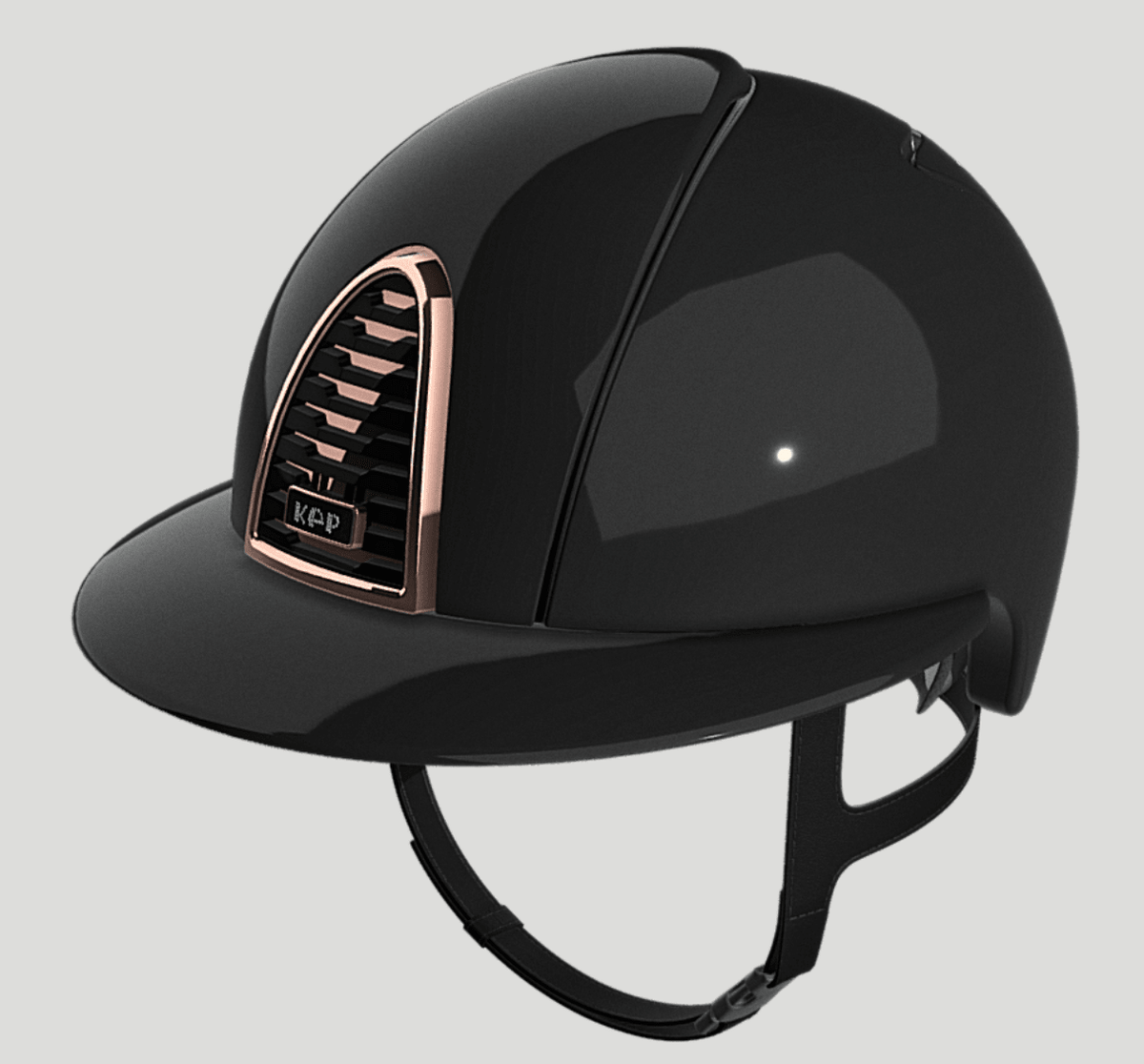 KEP Cromo 2.0 Shine Black with Rose Gold Mirror and Crystals with Black Harness Polo Peak - Nags Essentials