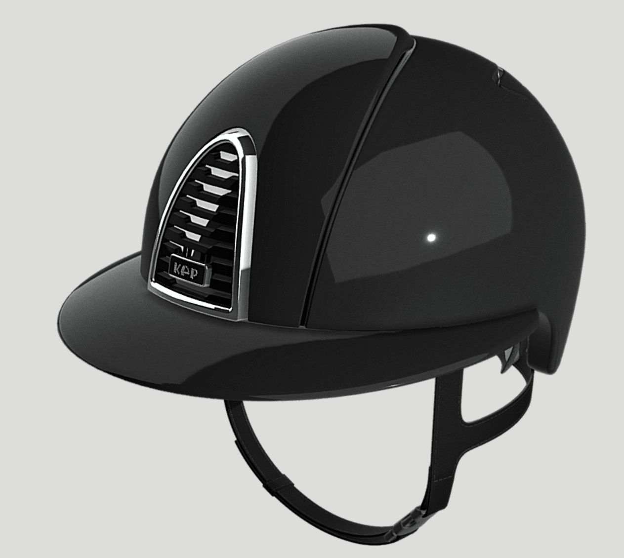 KEP Cromo 2.0 Shine Black with Silver Mirror and Crystals with Black Harness Polo Peak - Nags Essentials
