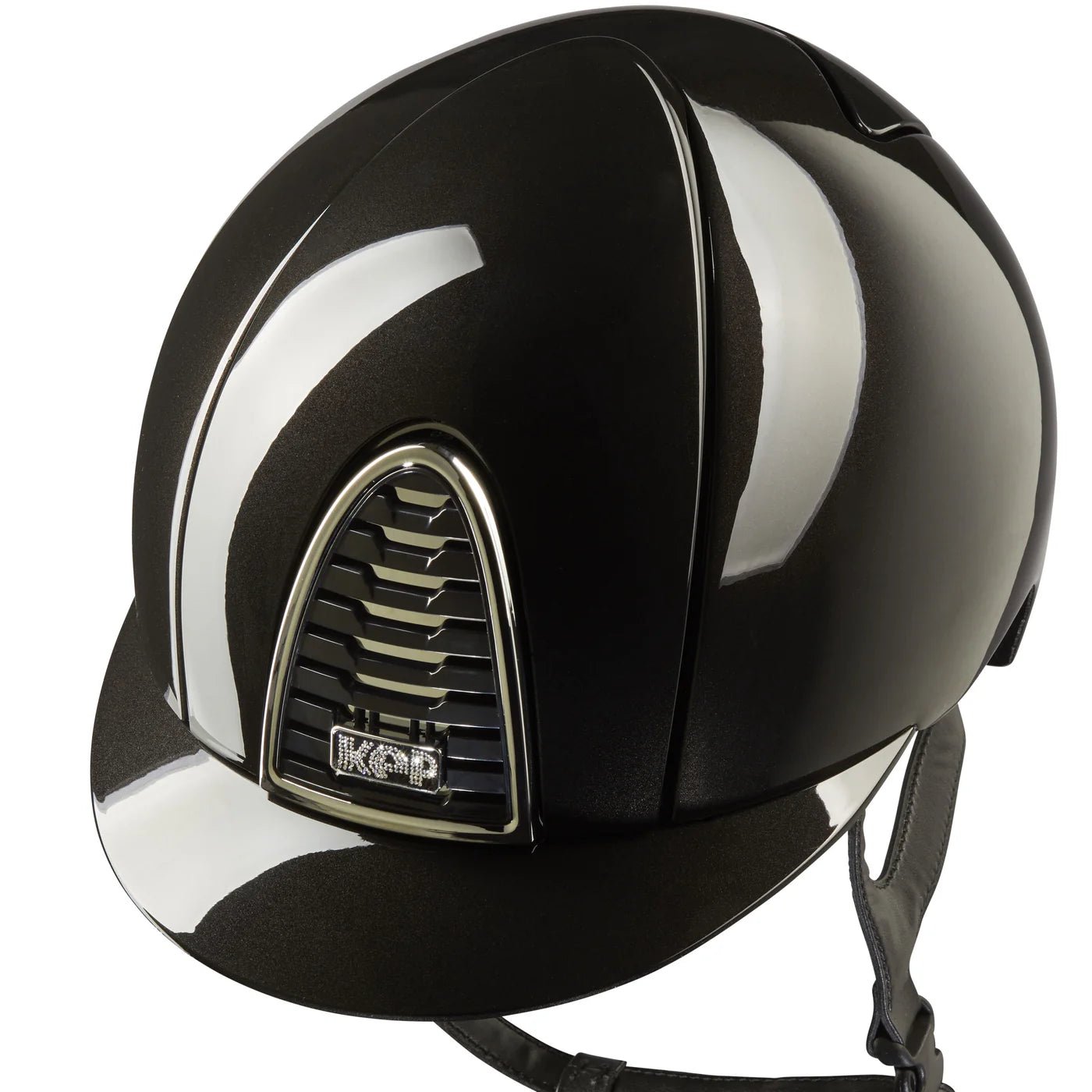 KEP Cromo 2.0 Shine Black with Silver Mirror and Crystals with Black Harness Standard Peak - Nags Essentials