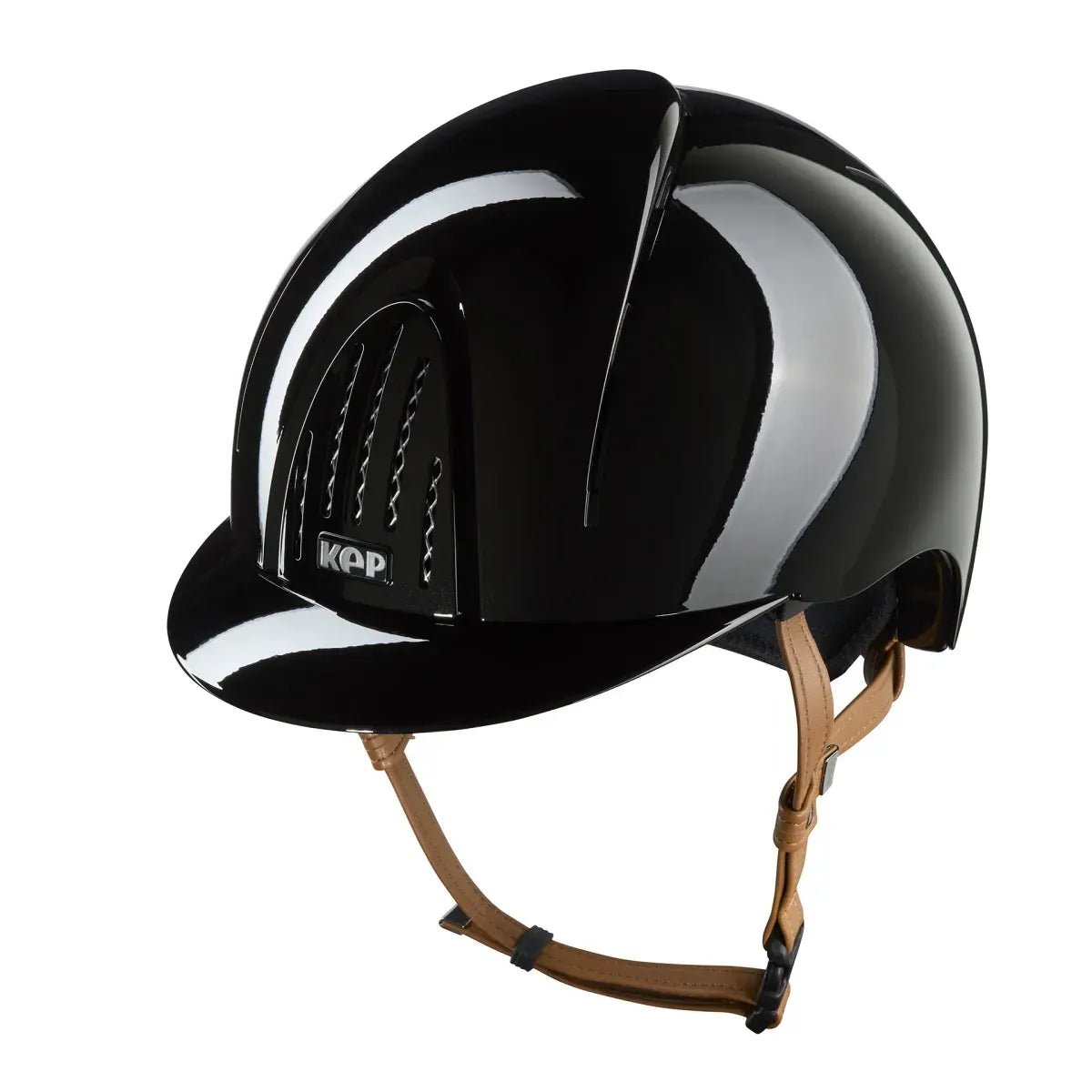 KEP Smart Nova Polish Black with Tan Harness Standard Peak - Nags Essentials