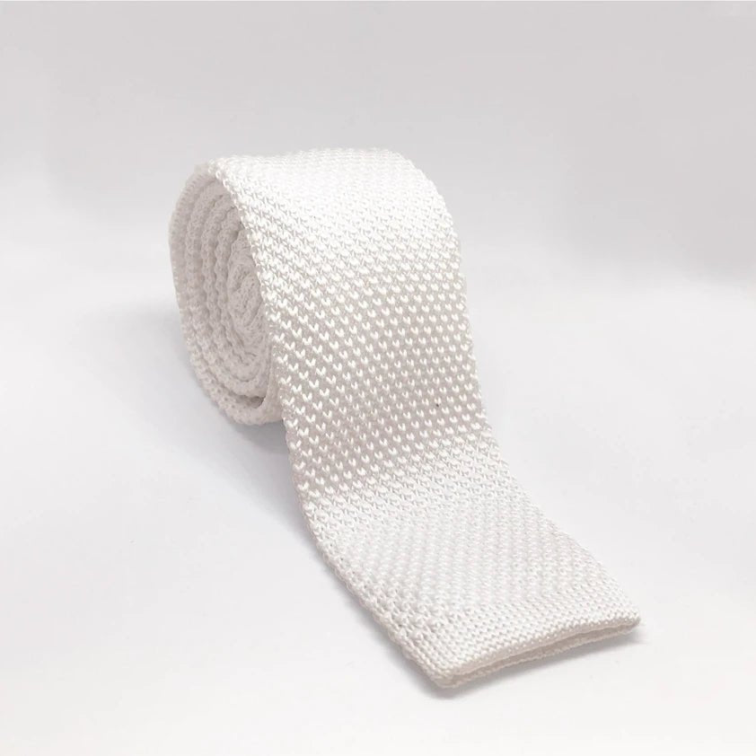Knitted Competition Ties - White - Nags Essentials