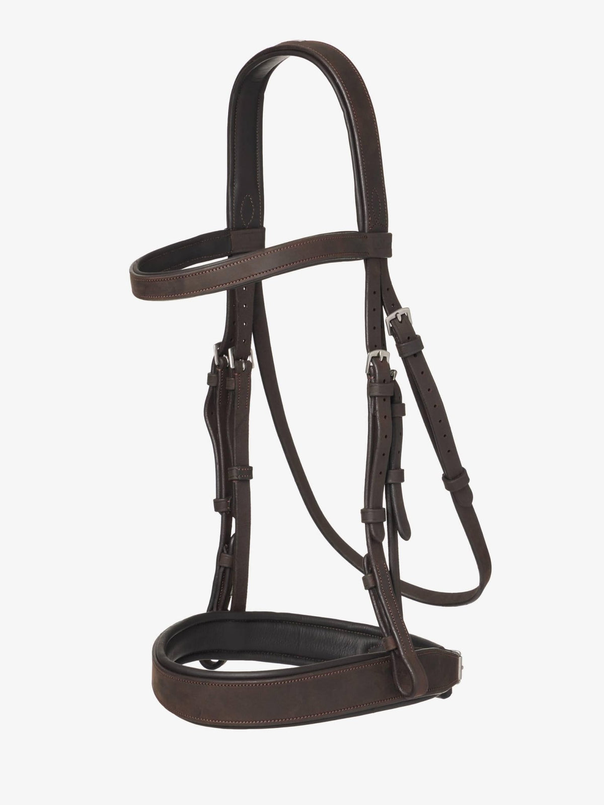 LeMieux Flat Hunter Bridle with Laced Reins - Havana/Silver - Nags Essentials