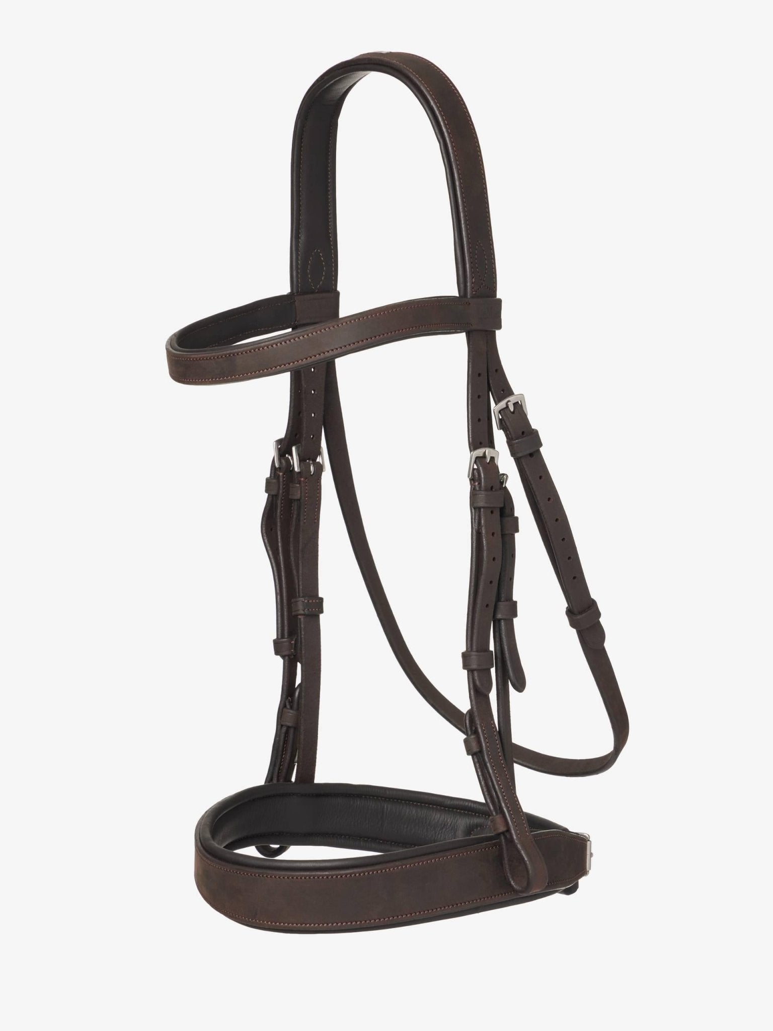 LeMieux Flat Hunter Bridle with Laced Reins - Havana/Silver - Nags Essentials
