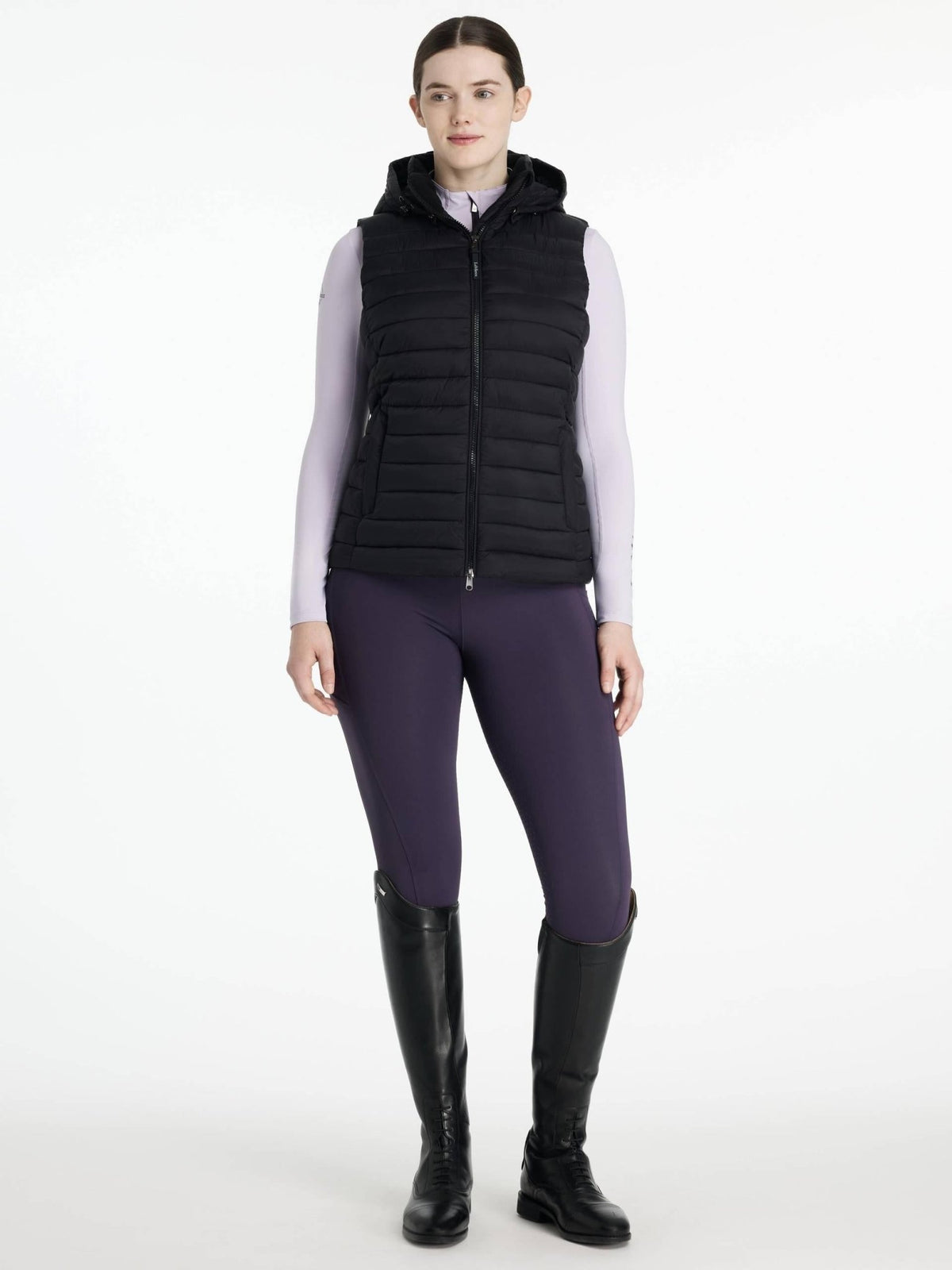Lemieux Rose Hooded Puffer Gilet Black - Nags Essentials