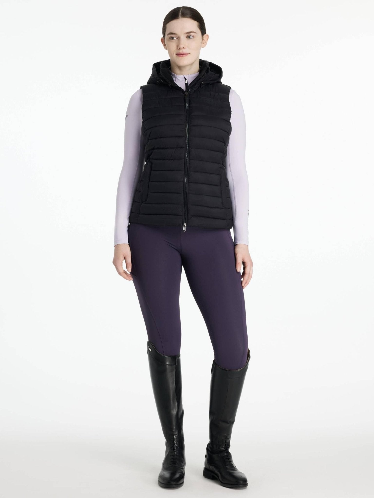 Lemieux Rose Hooded Puffer Gilet Black - Nags Essentials