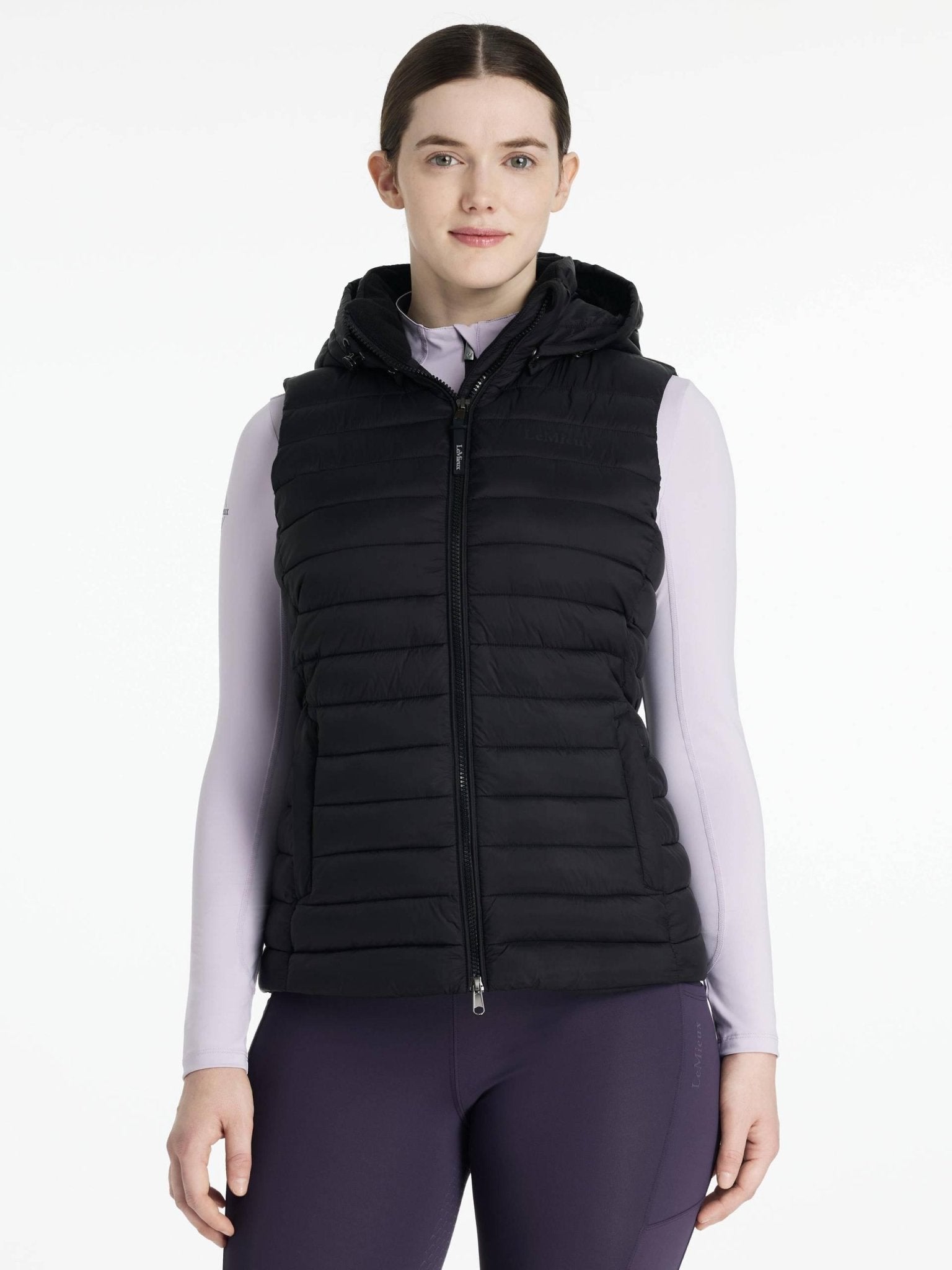 Lemieux Rose Hooded Puffer Gilet Black - Nags Essentials