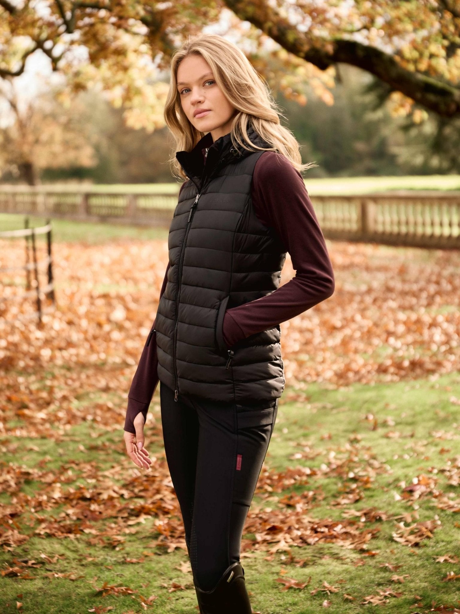 Lemieux Rose Hooded Puffer Gilet Black - Nags Essentials