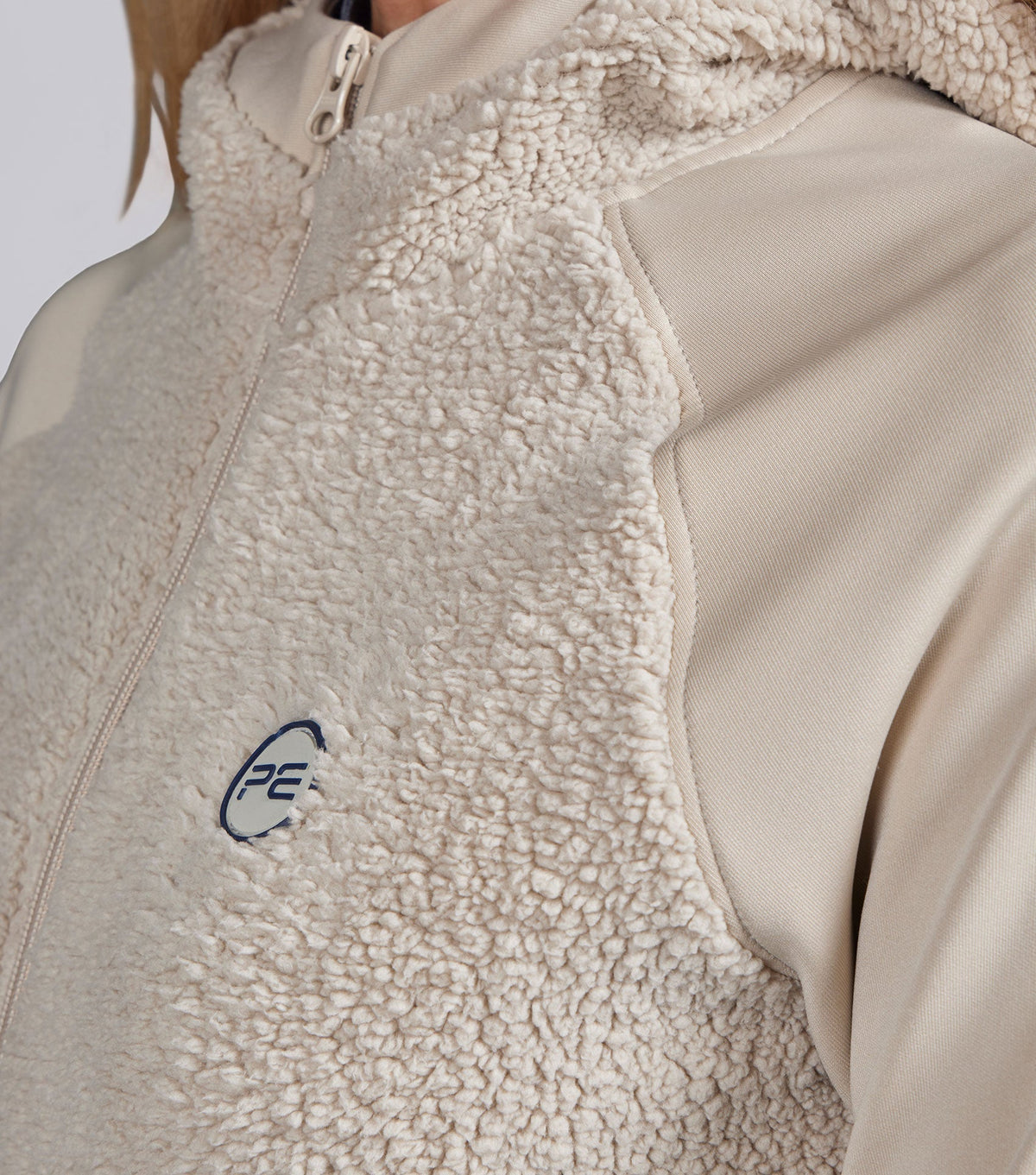 Leora Womens Teddy Fleece Hoodie Ivory Dust