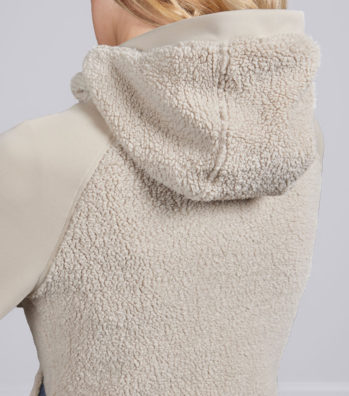 Leora Womens Teddy Fleece Hoodie Ivory Dust