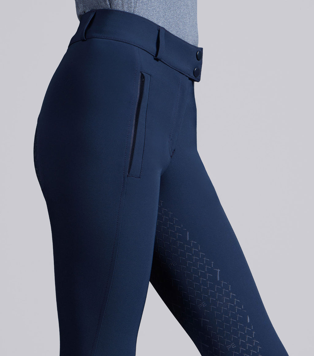 Premier Equine Leora Womens Gel Full Seat Riding Breeches - Navy