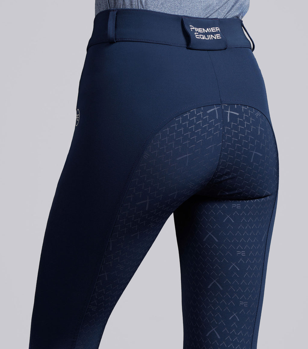 Premier Equine Leora Womens Gel Full Seat Riding Breeches - Navy