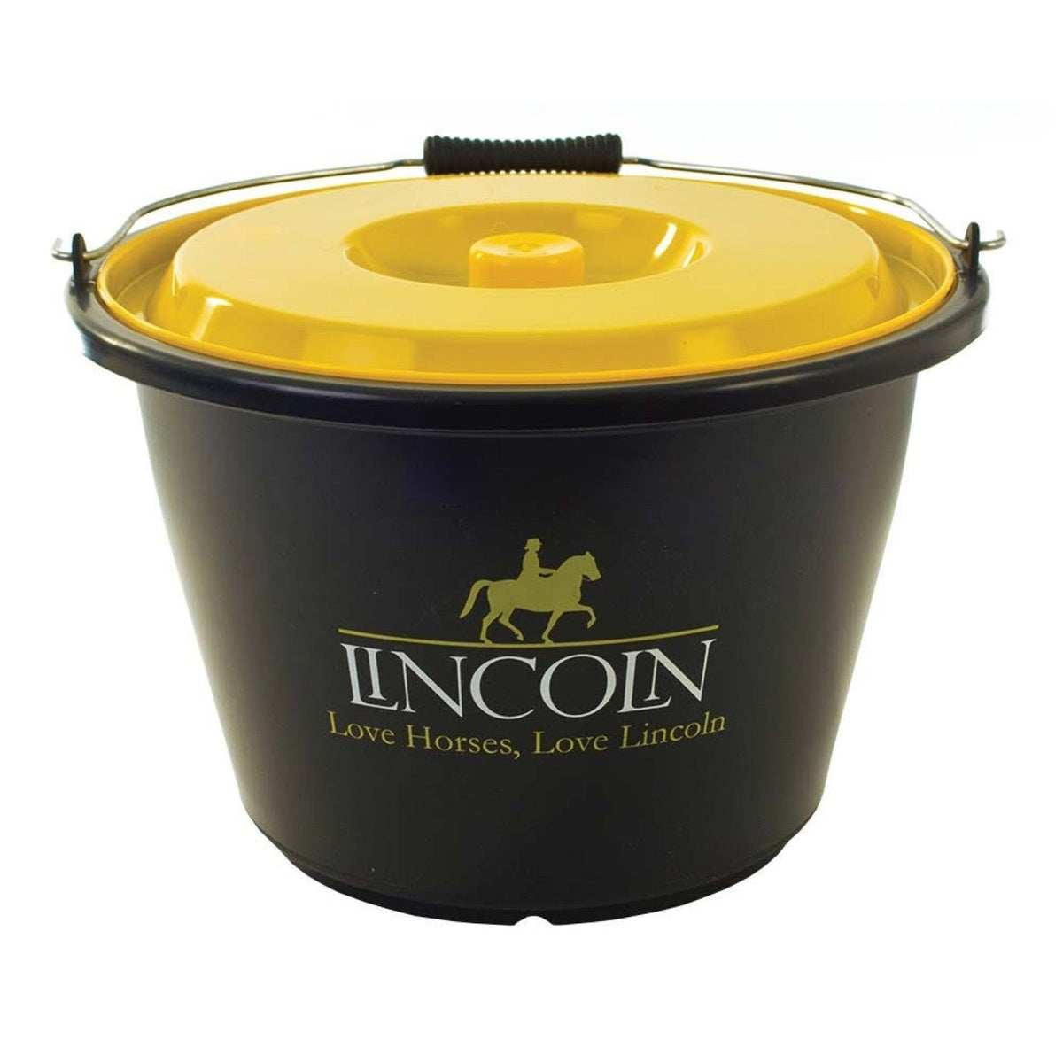 Lincoln Bucket with Lid Black/Yellow Lid - 18 Lt - Nags Essentials