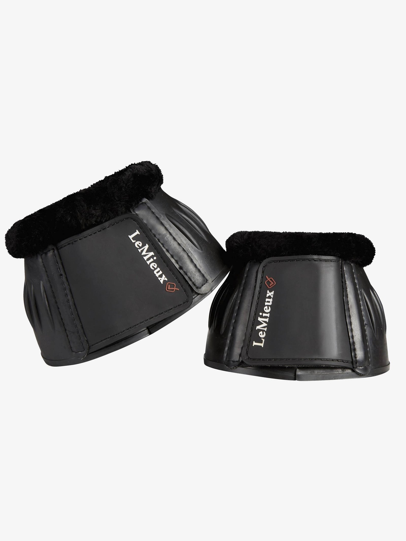 LeMieux Rubber Bell Boots with Fleece - Black