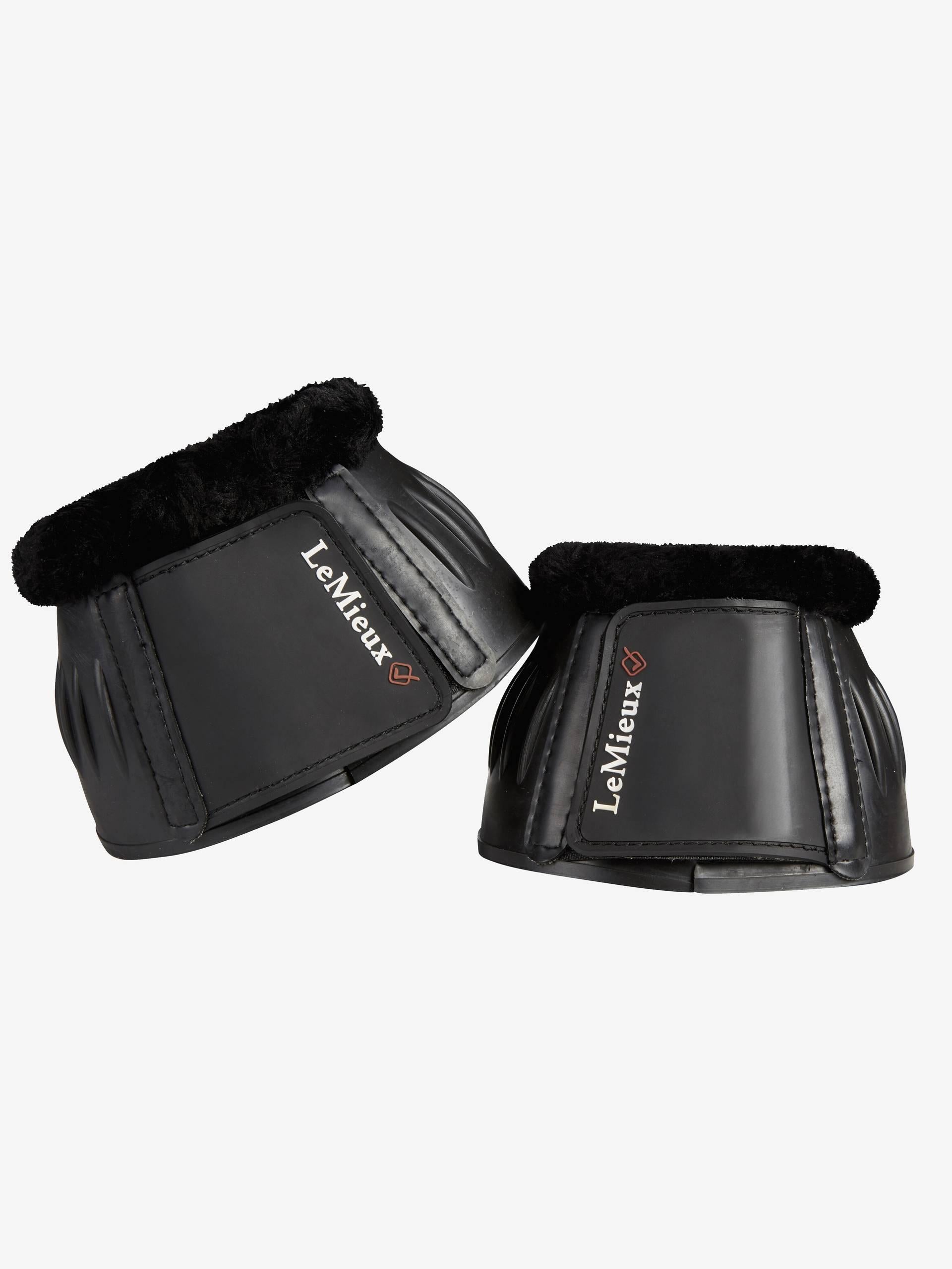 LeMieux Rubber Bell Boots with Fleece - Black