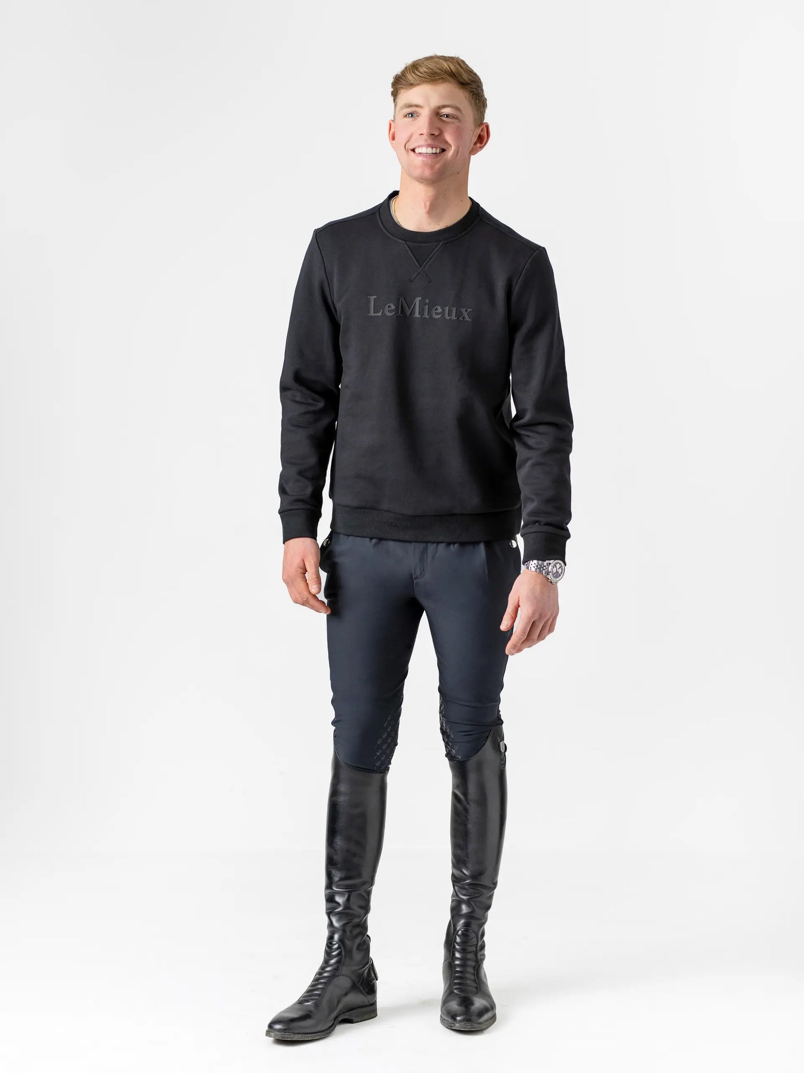 LeMieux Mens Elite Crew Sweatshirt - Black