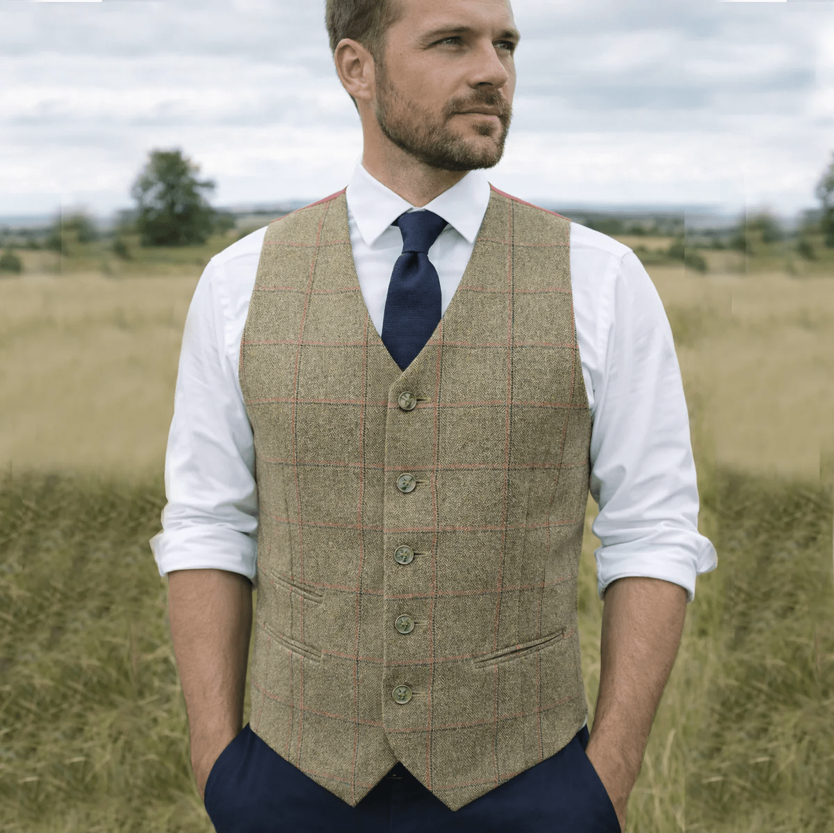 Mens Launton Tweed Classic Waistcoat - Nags Essentials