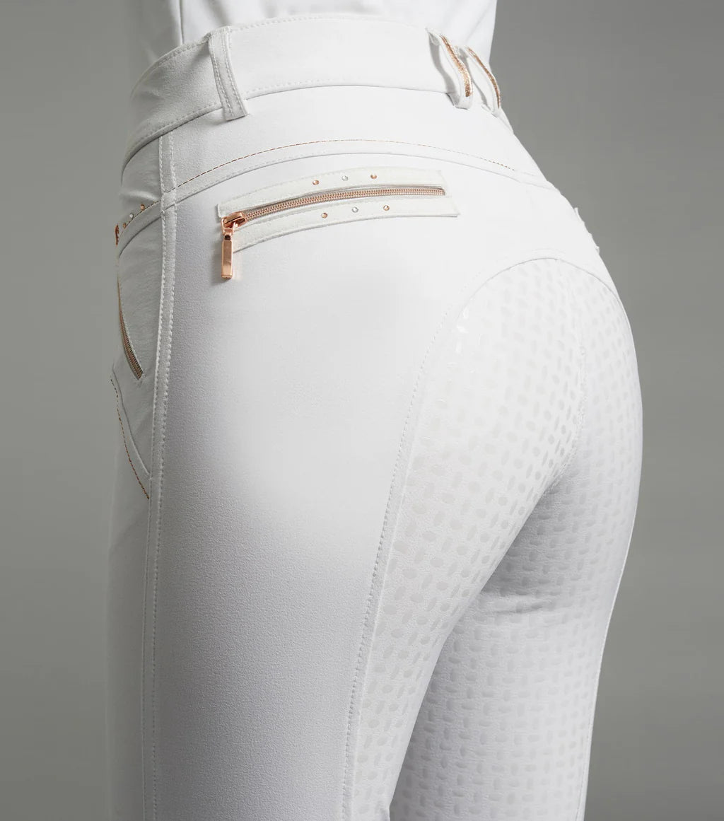 Premier Equine Milliania Ladies Full Seat Gel Competition Breeches - White