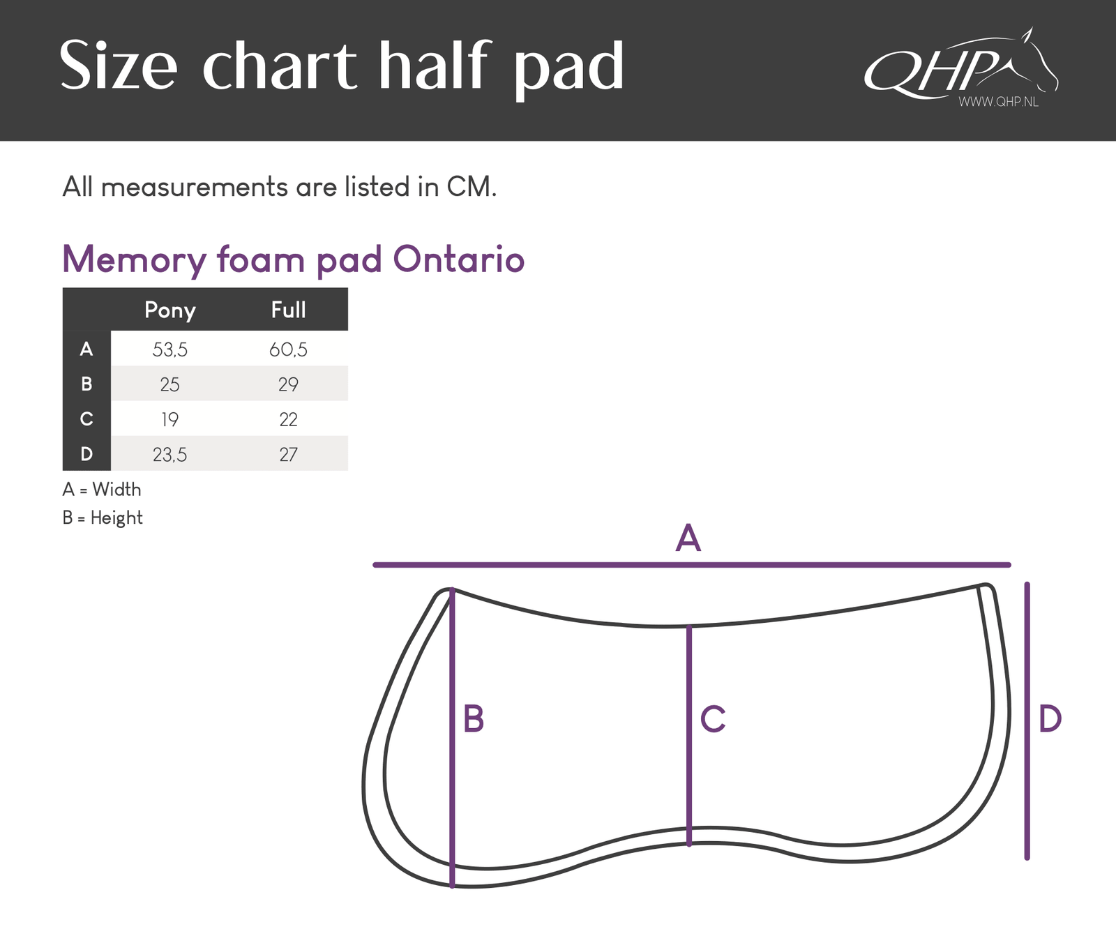 Ontario Memory Foam Half Pad - Nags Essentials