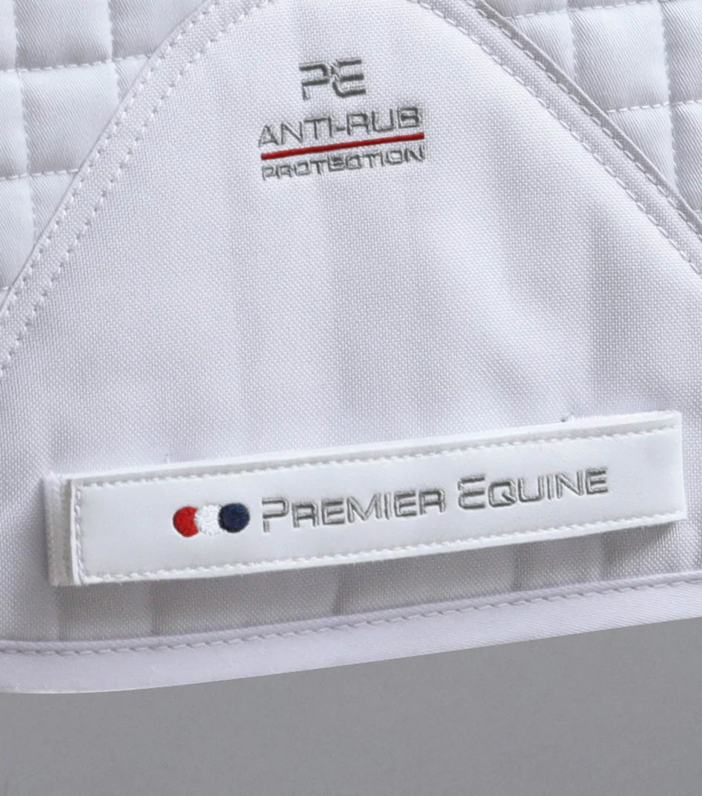 Premier Equine Close Contact Cotton Dressage Competition Saddle Pad - White - Nags Essentials