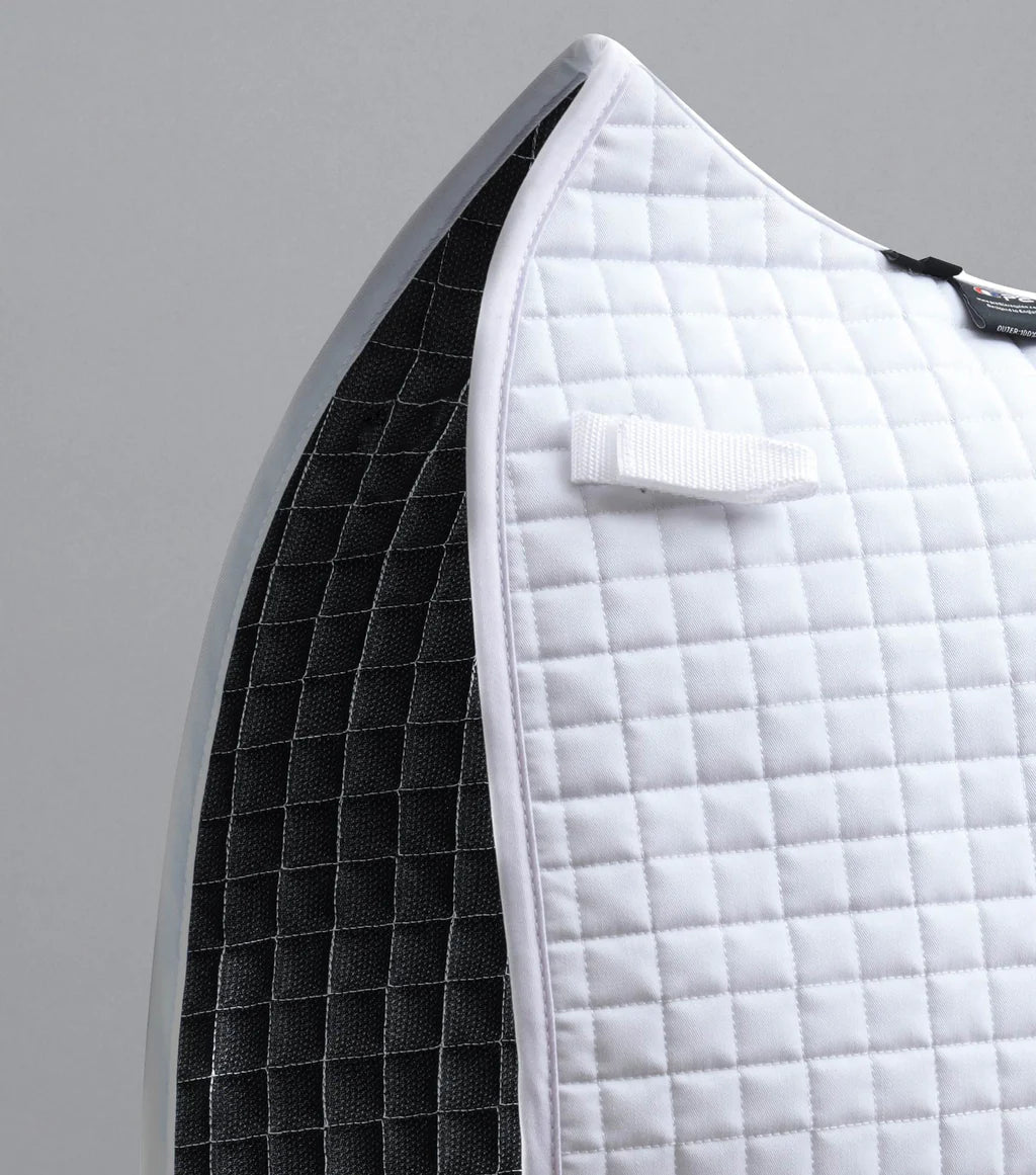 Premier Equine Close Contact Cotton Dressage Competition Saddle Pad - White - Nags Essentials
