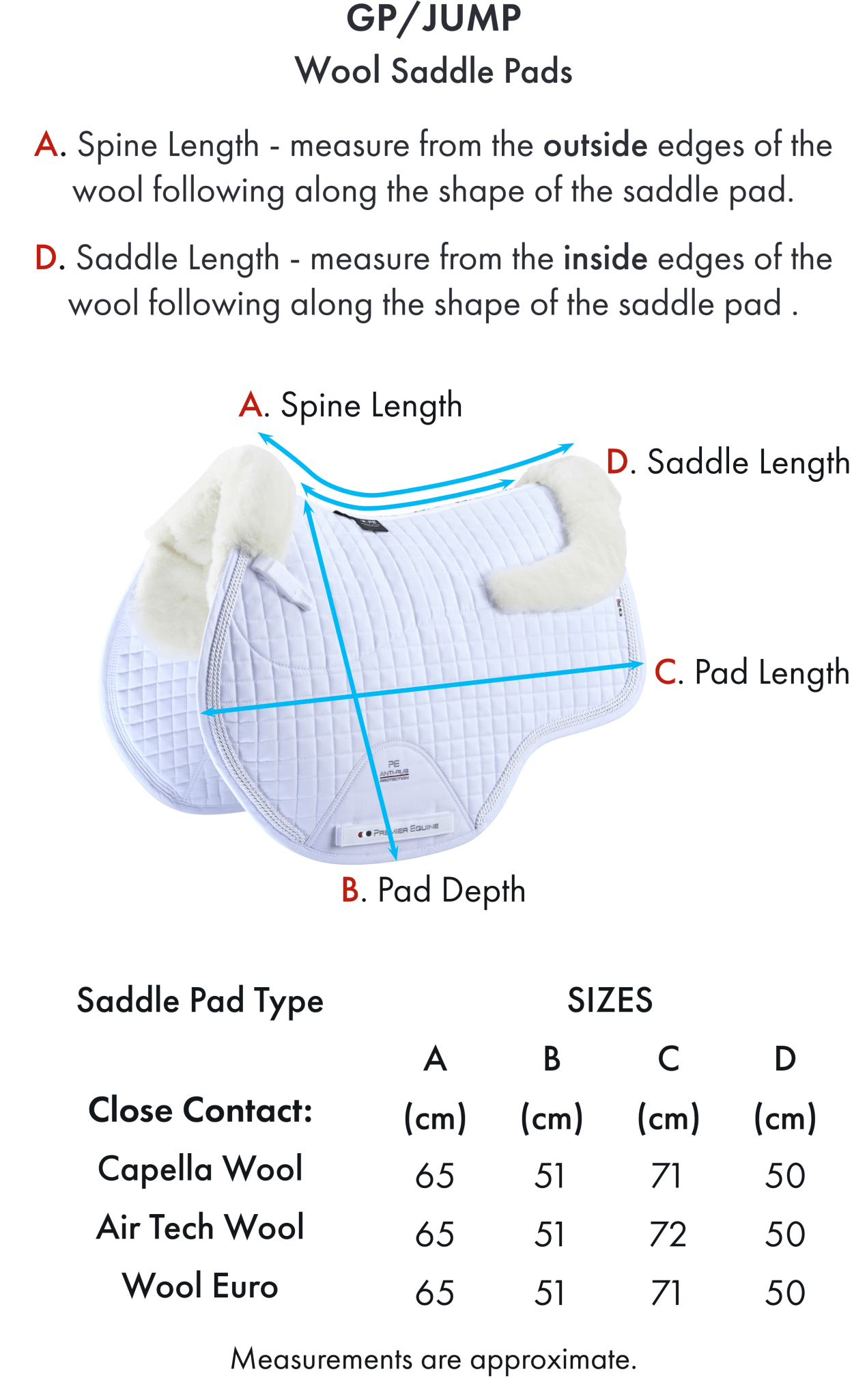 Premier Equine Close Contact Merino Wool European Saddlepad GP/Jump Square - Nags Essentials