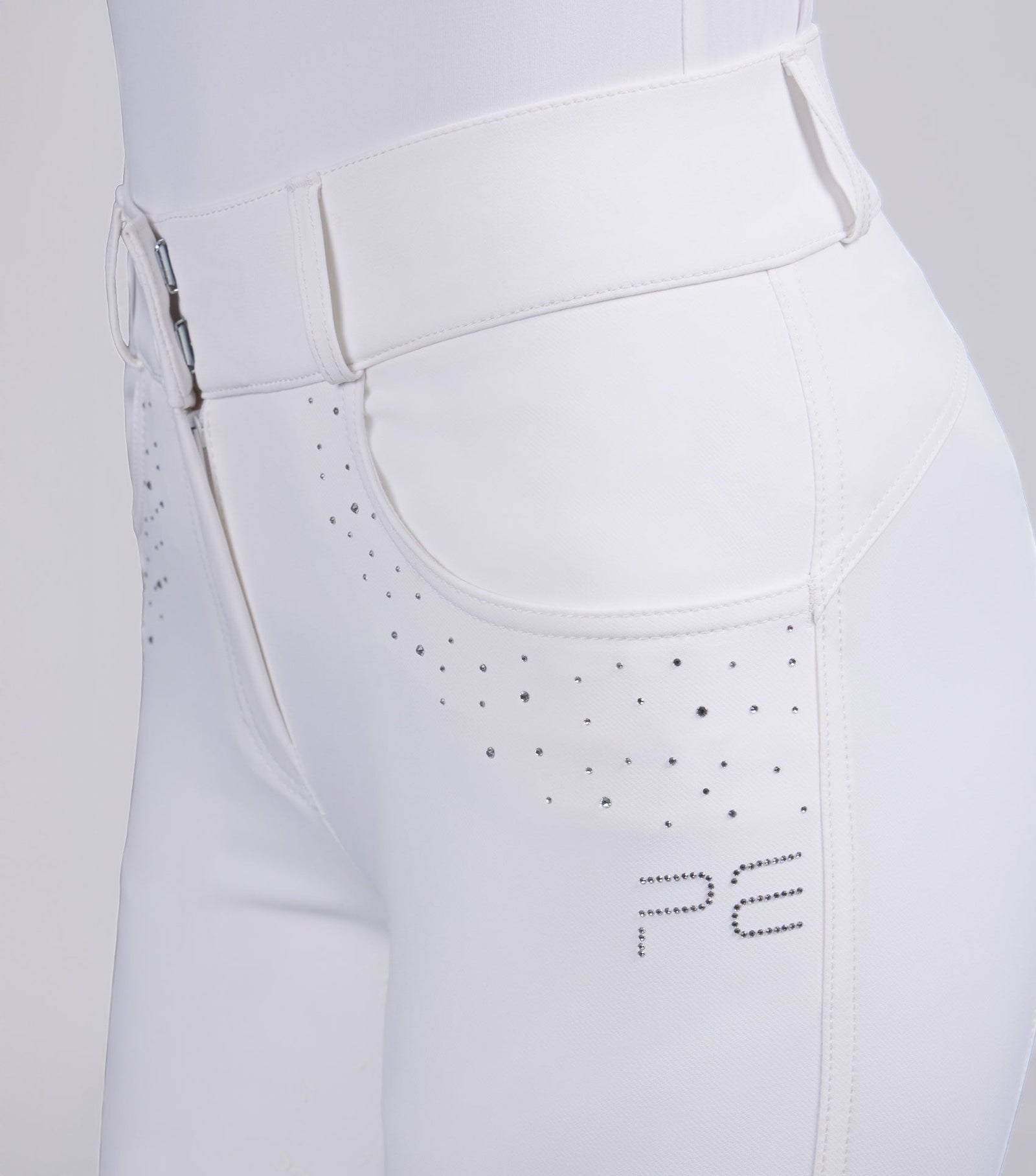 Premier Equine Cristalli Gel Full Seat Riding Breeches - White - Nags Essentials
