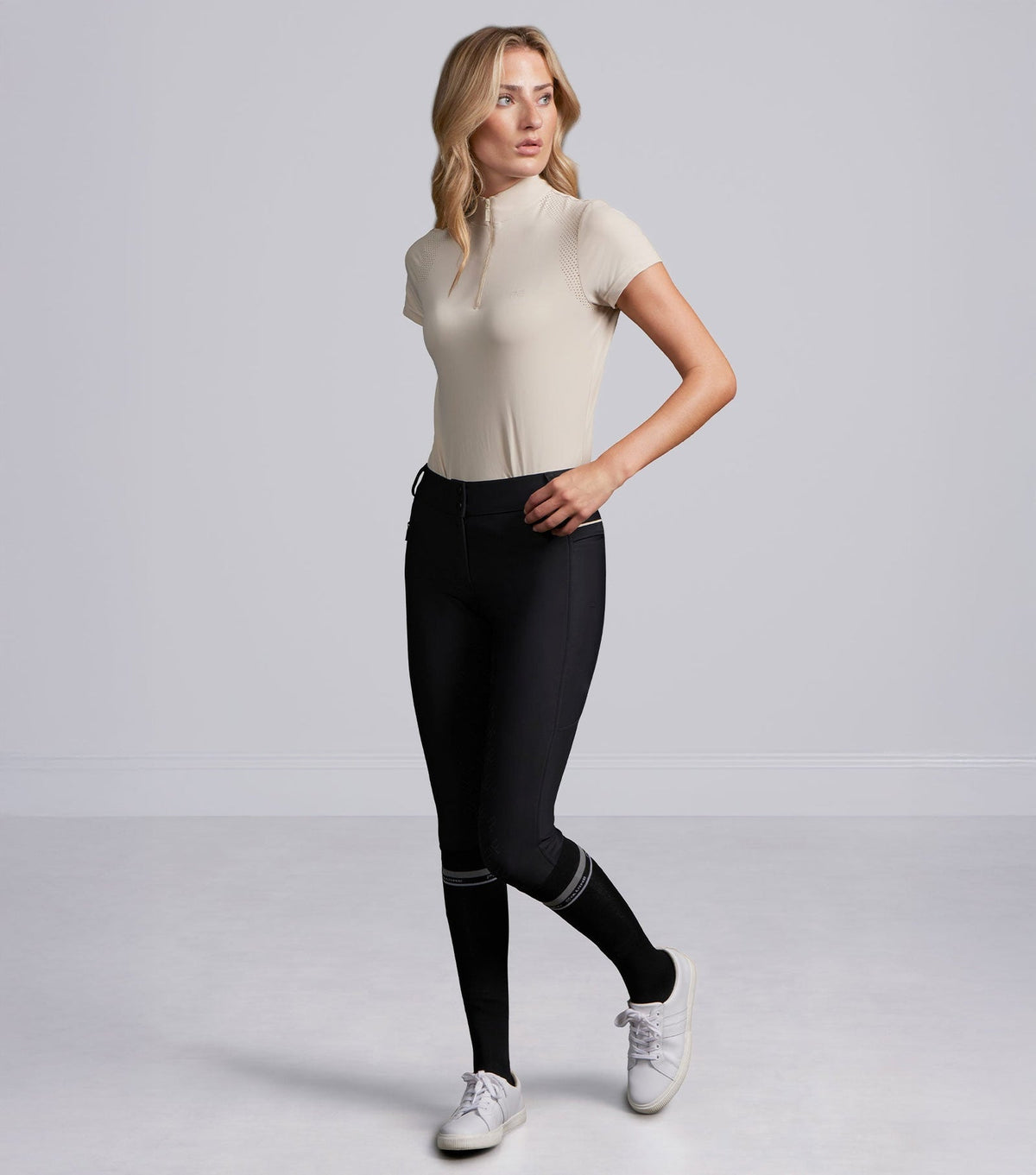 Premier Equine Felicio Womens Short Sleeve Top - Silver Grey - Nags Essentials