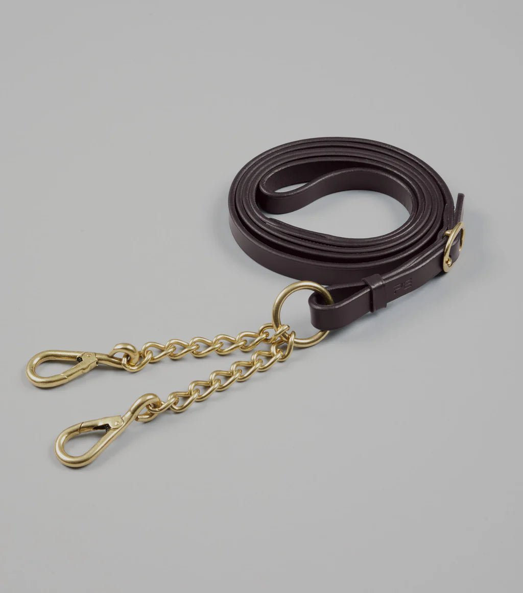 Premier Equine Leather Lead Rein with Chain Coupling - Nags Essentials