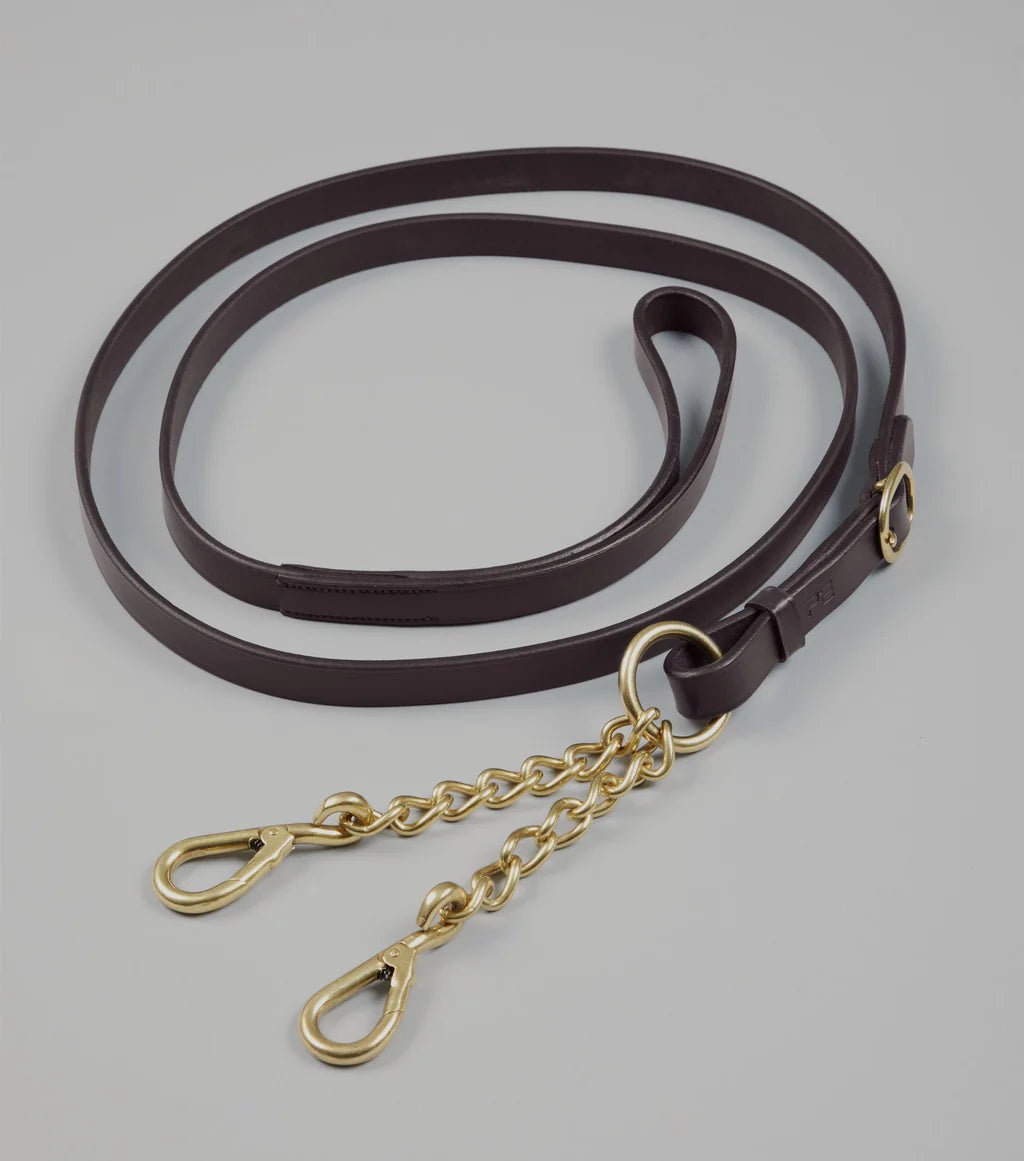 Premier Equine Leather Lead Rein with Chain Coupling - Nags Essentials