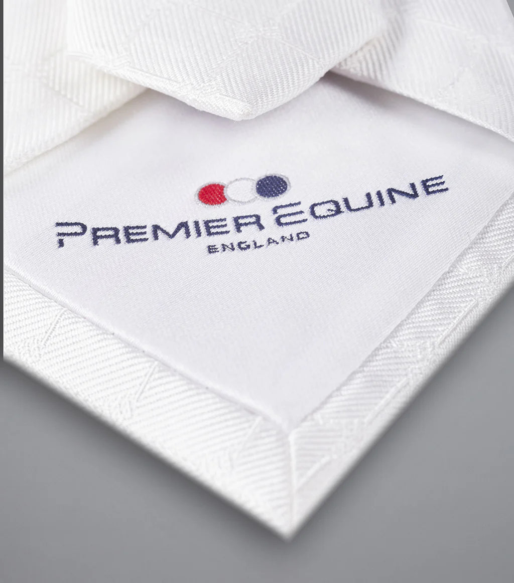Premier Equine Men's 100% Silk Hand Made Tie - White - Nags Essentials