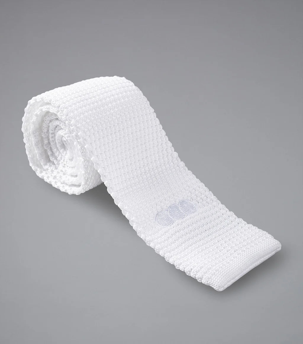 Premier Equine Men's Knitted Tie - White - Nags Essentials