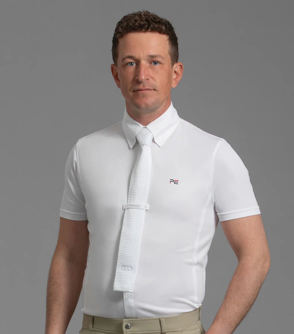 Premier Equine Men's Knitted Tie - White - Nags Essentials