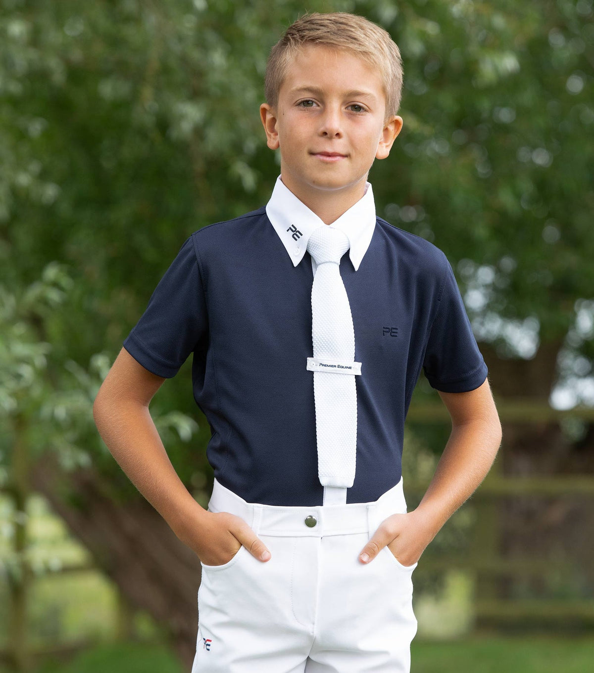 Premier Equine Mini Antonio Boy's Short Sleeve Show Shirt White - Nags Essentials