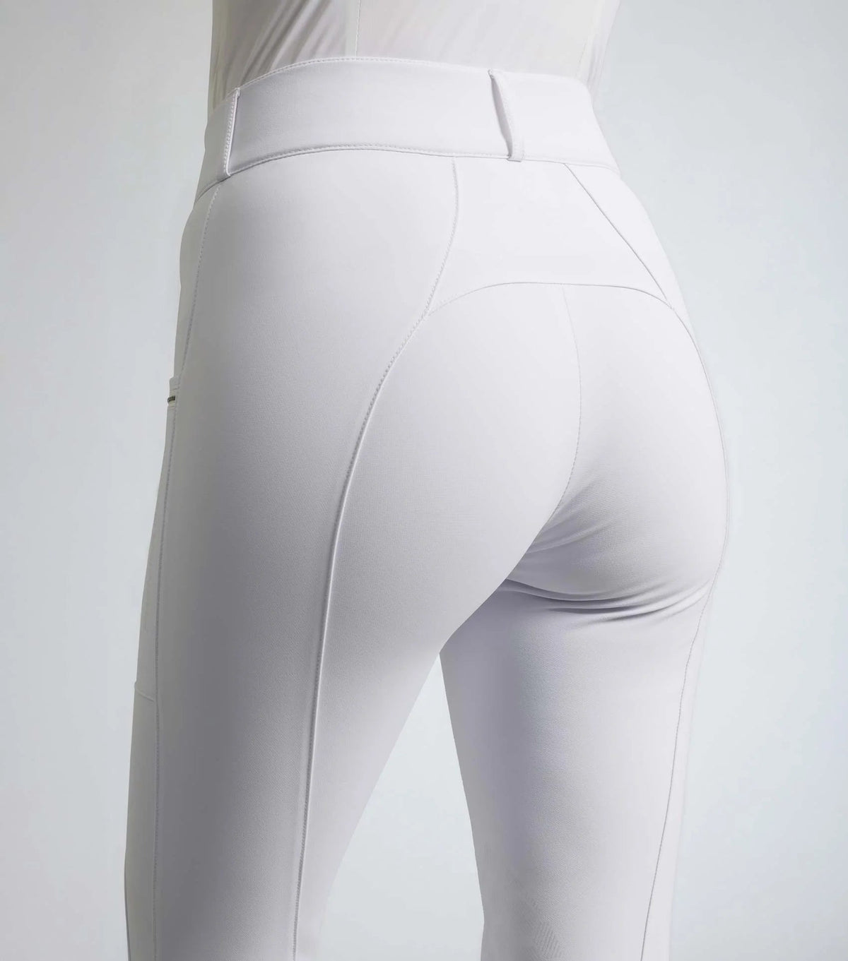 Premier Equine Ofena Women's Gel Knee Grip Competition Riding Breeches - White - Nags Essentials