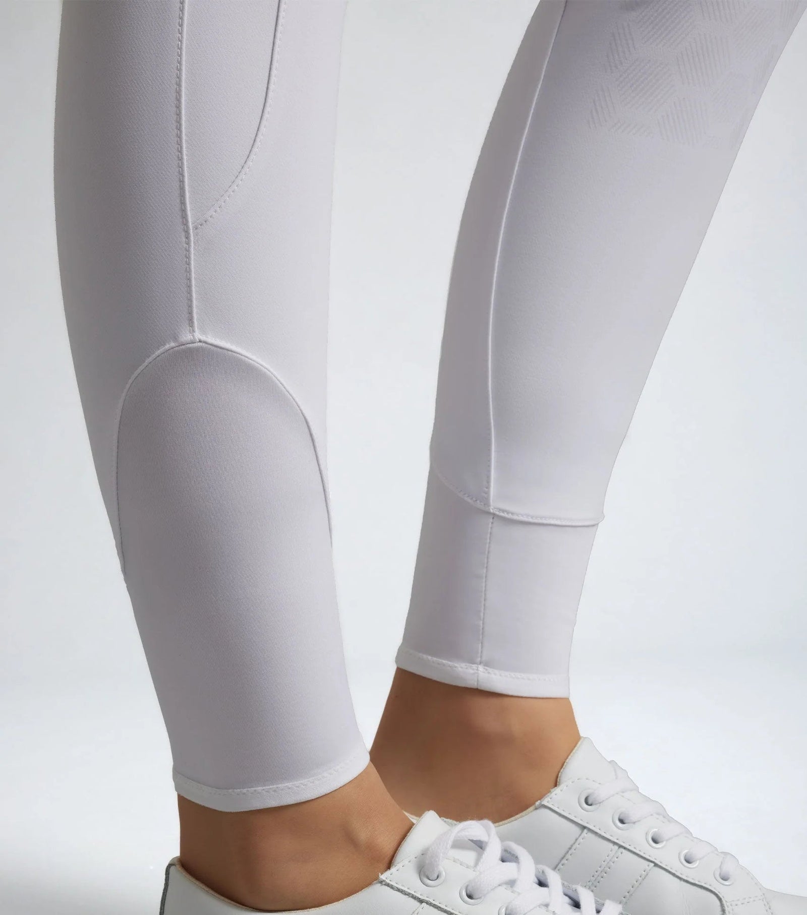 Premier Equine Ofena Women's Gel Knee Grip Competition Riding Breeches - White - Nags Essentials