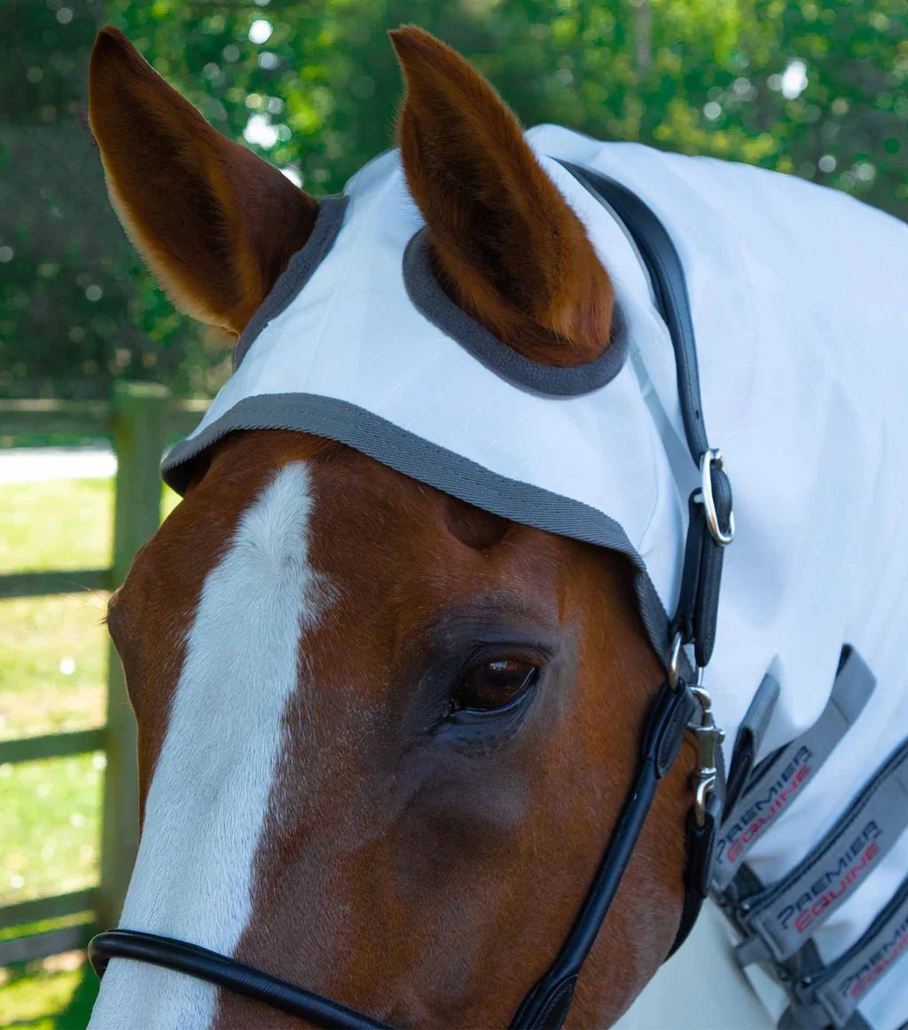 Premier Equine Sweet Itch Buster Fly Rug with Belly Flap - White - Nags Essentials