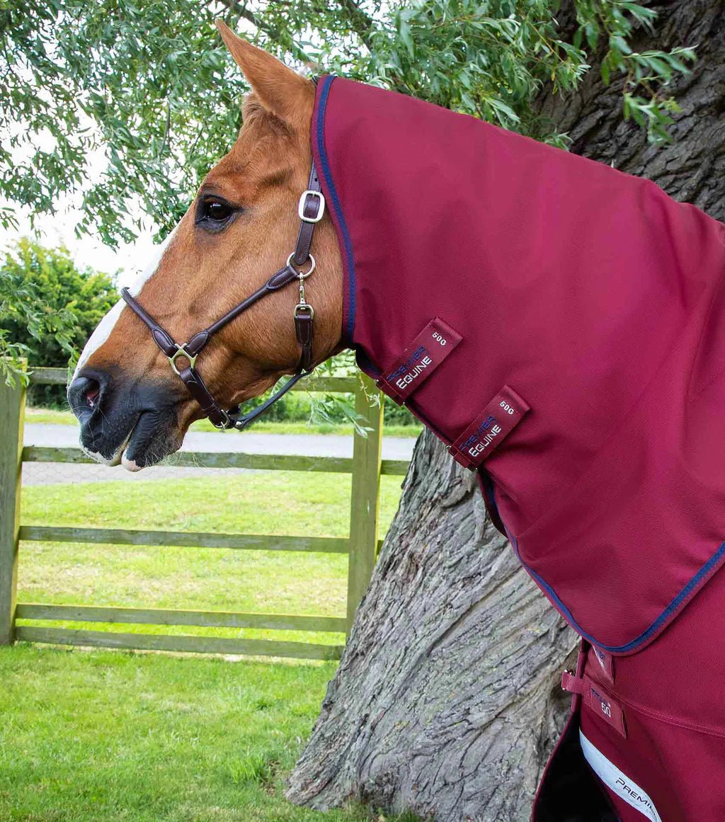 Premier Equine Titan 50g Turnout Rug with Classic Neck Cover - Burgundy - Nags Essentials